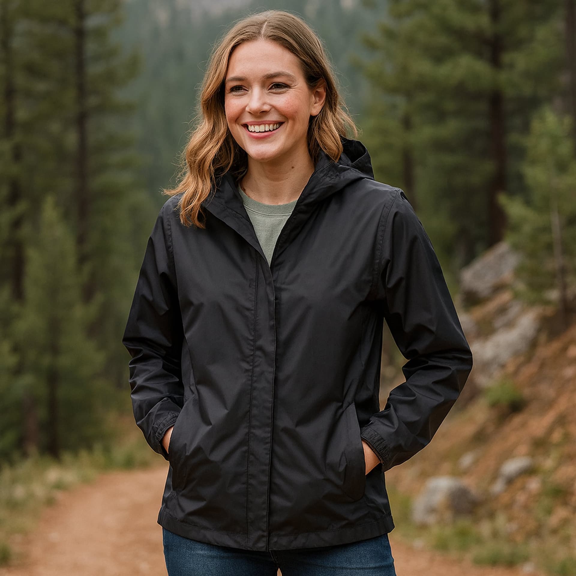 Custom Women's Waterproof Hooded Jacket with Your Photo or Text