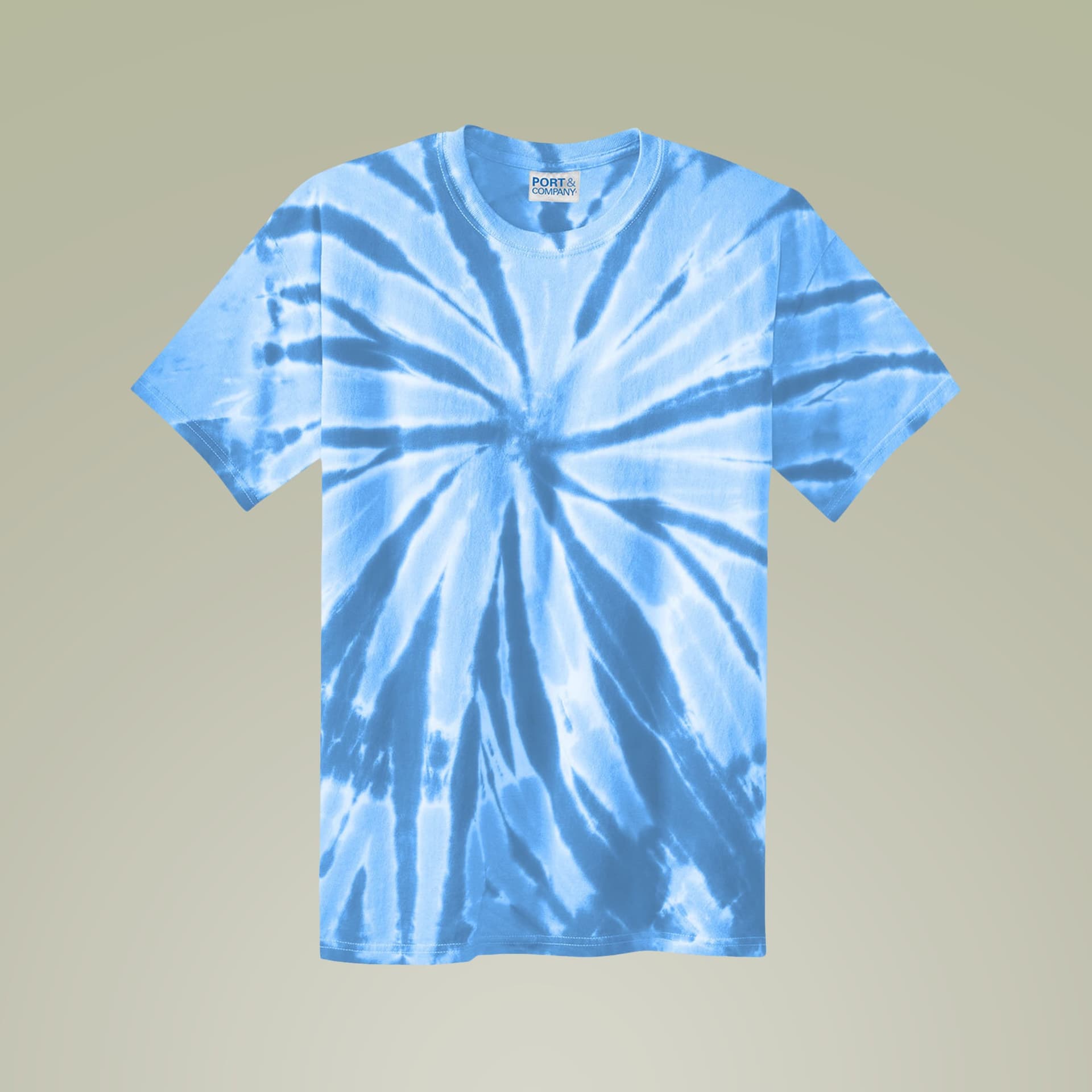 Plain pastel rainbow men's tie-dye tee, front view