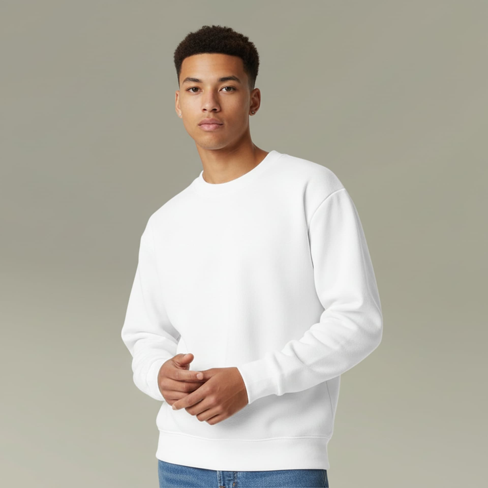 Custom Metallic Lightweight Fleece Crewneck Sweatshirt with Your Text