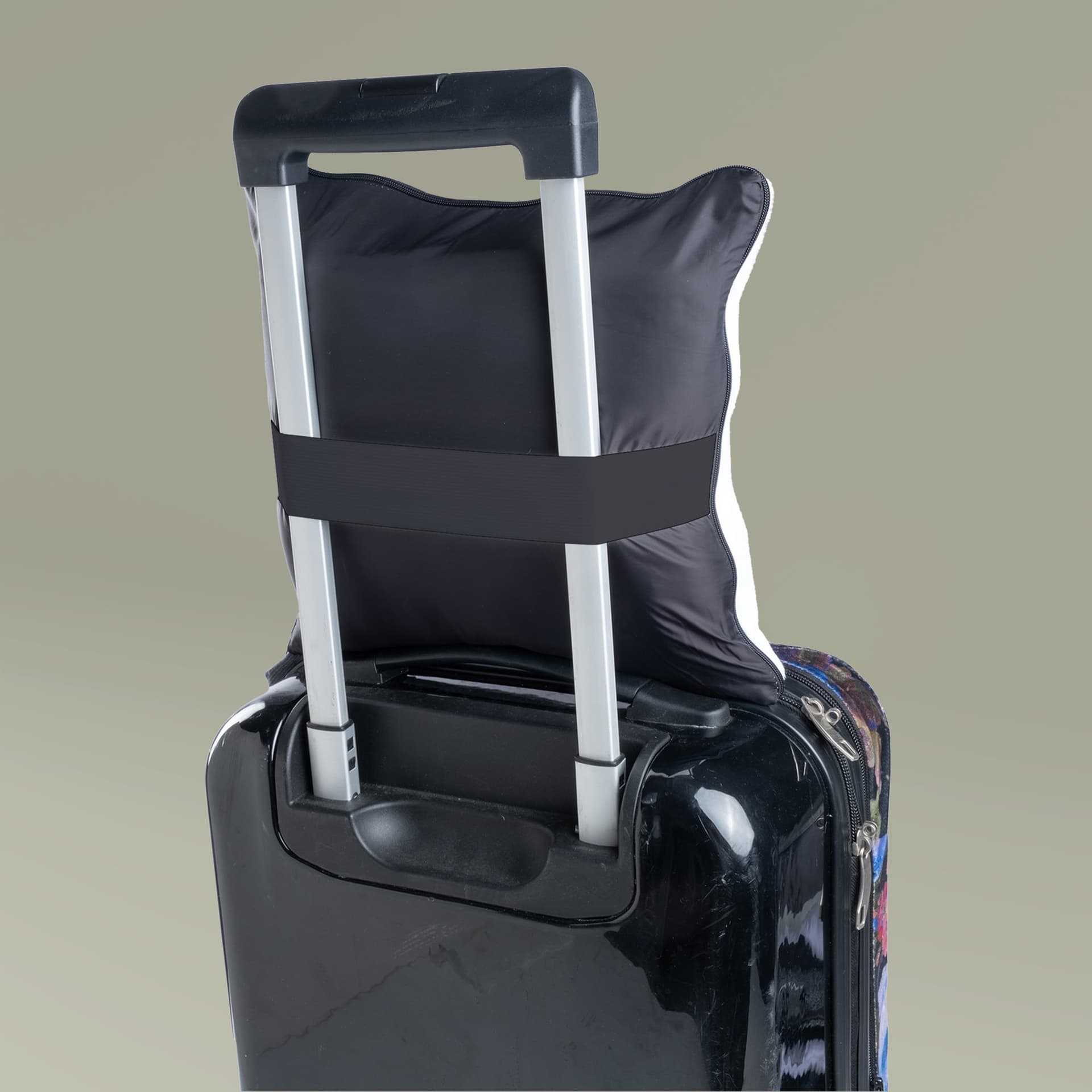 Plain travel blanket with pouch, front view