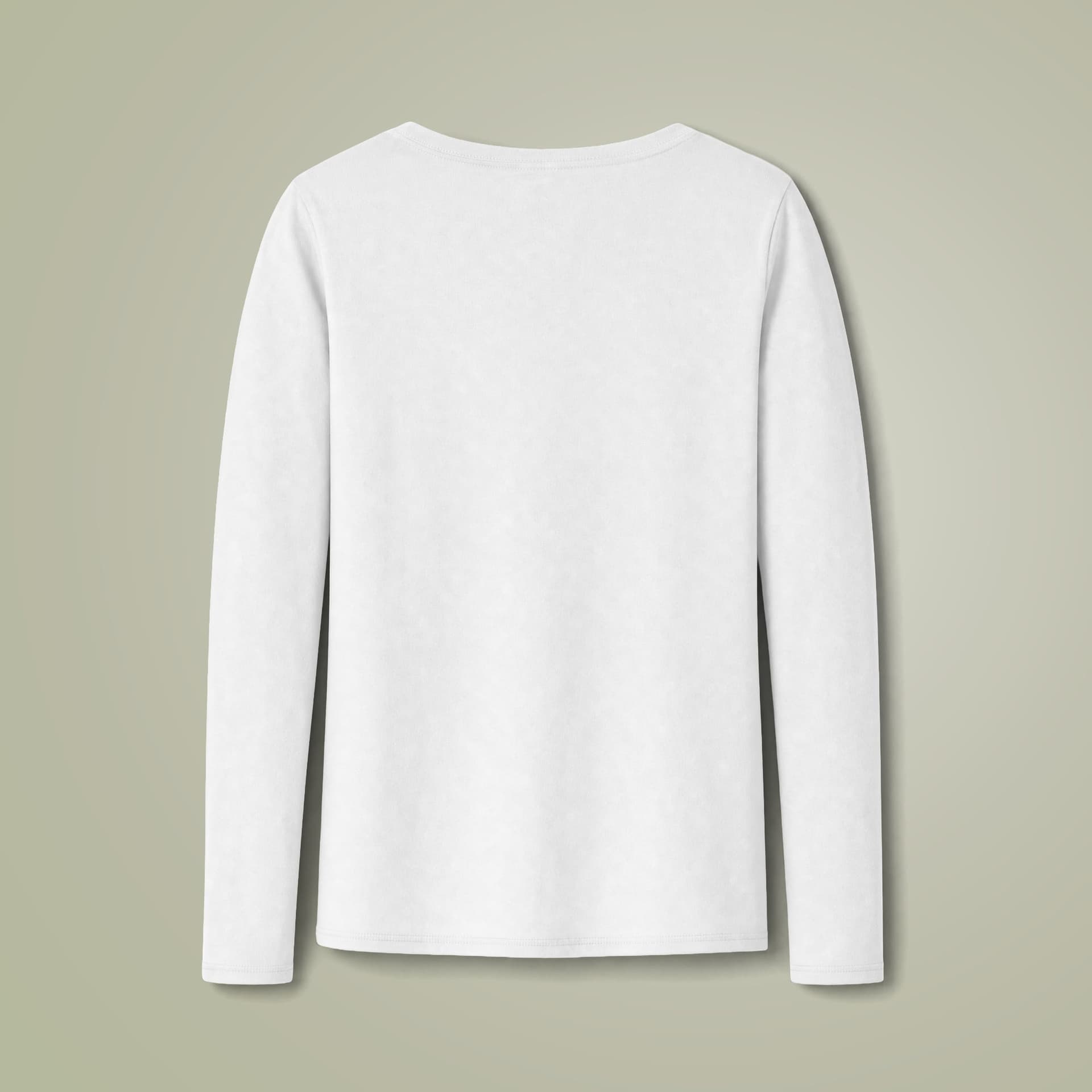 Plain white women's long sleeve fan favorite v-neck tee