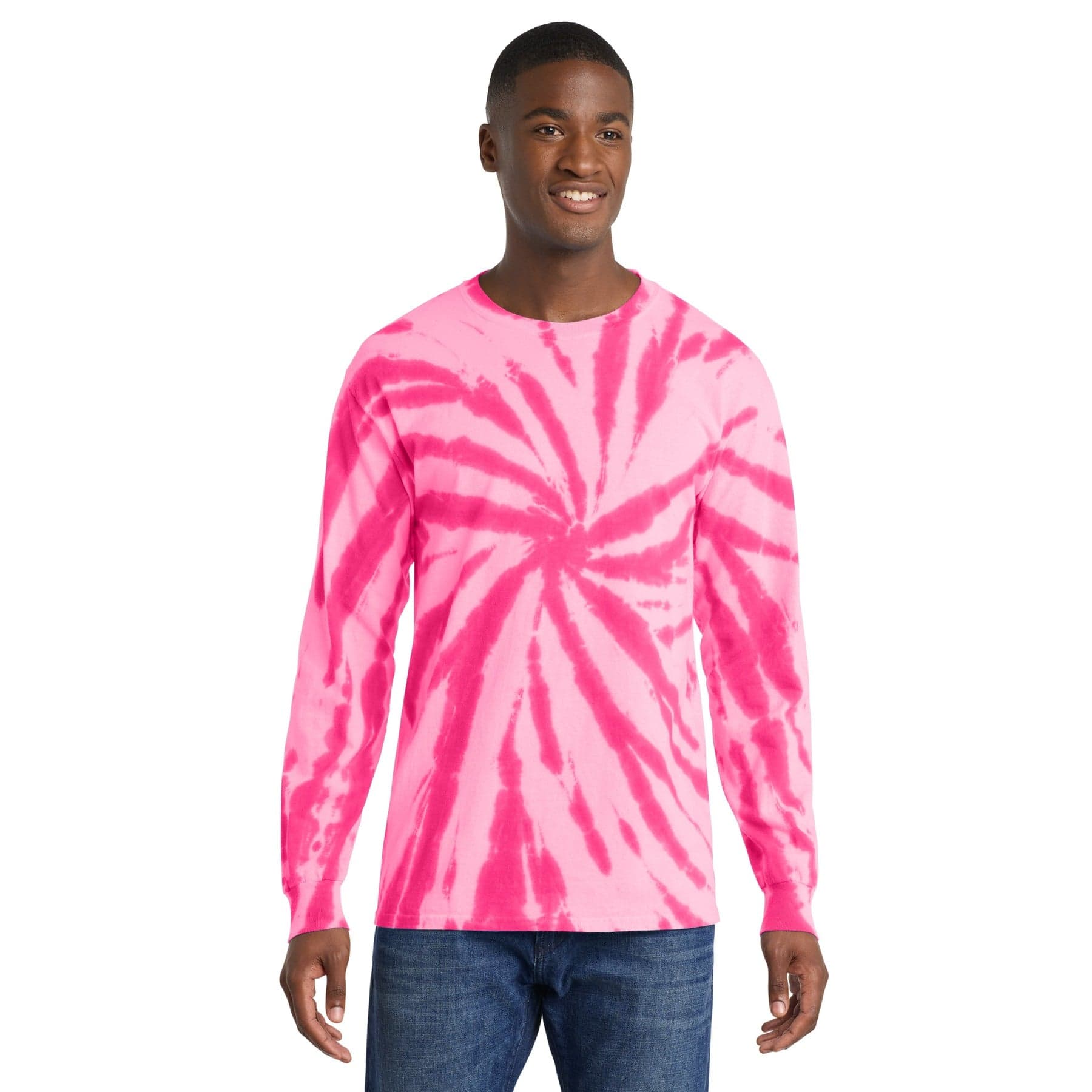 Custom Tie-Dye Cotton Long Sleeve Shirt with Your Photo or Text