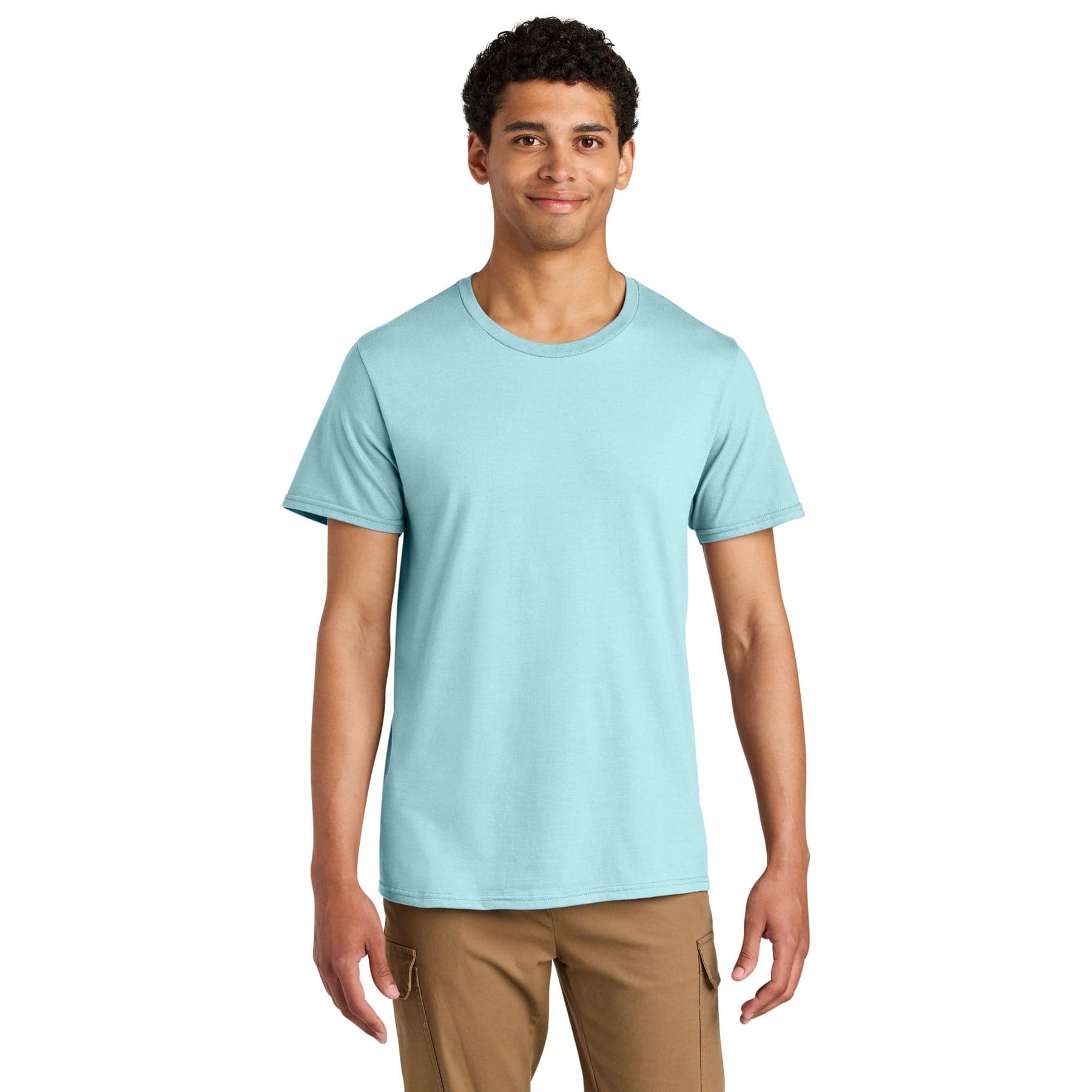 Plain sage unisex premium combed ring spun cotton tee, front view
