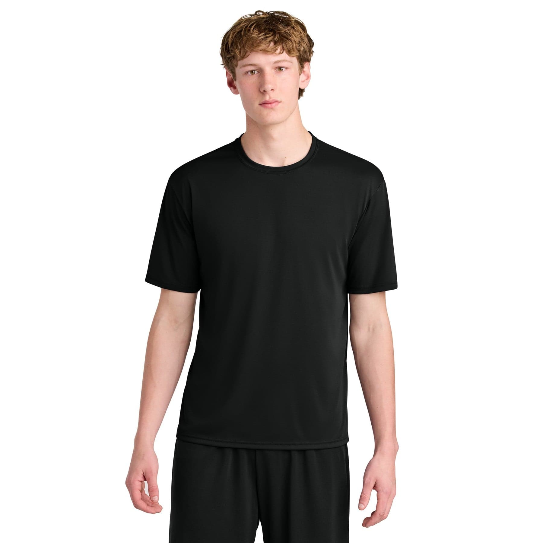 Plain graphite airflex short sleeve tee, front view