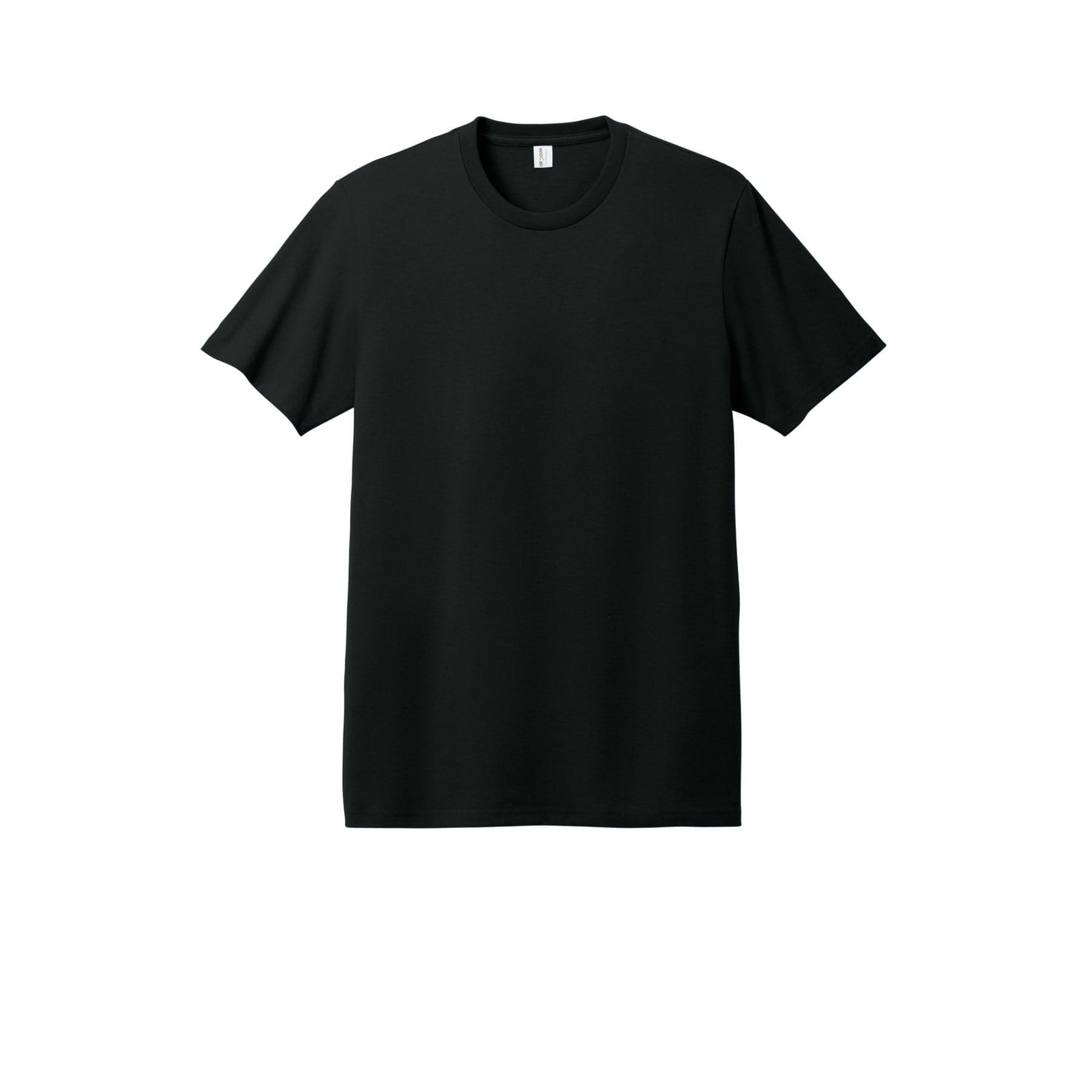 Plain deep black unisex heavyweight recycled cotton tee, front view