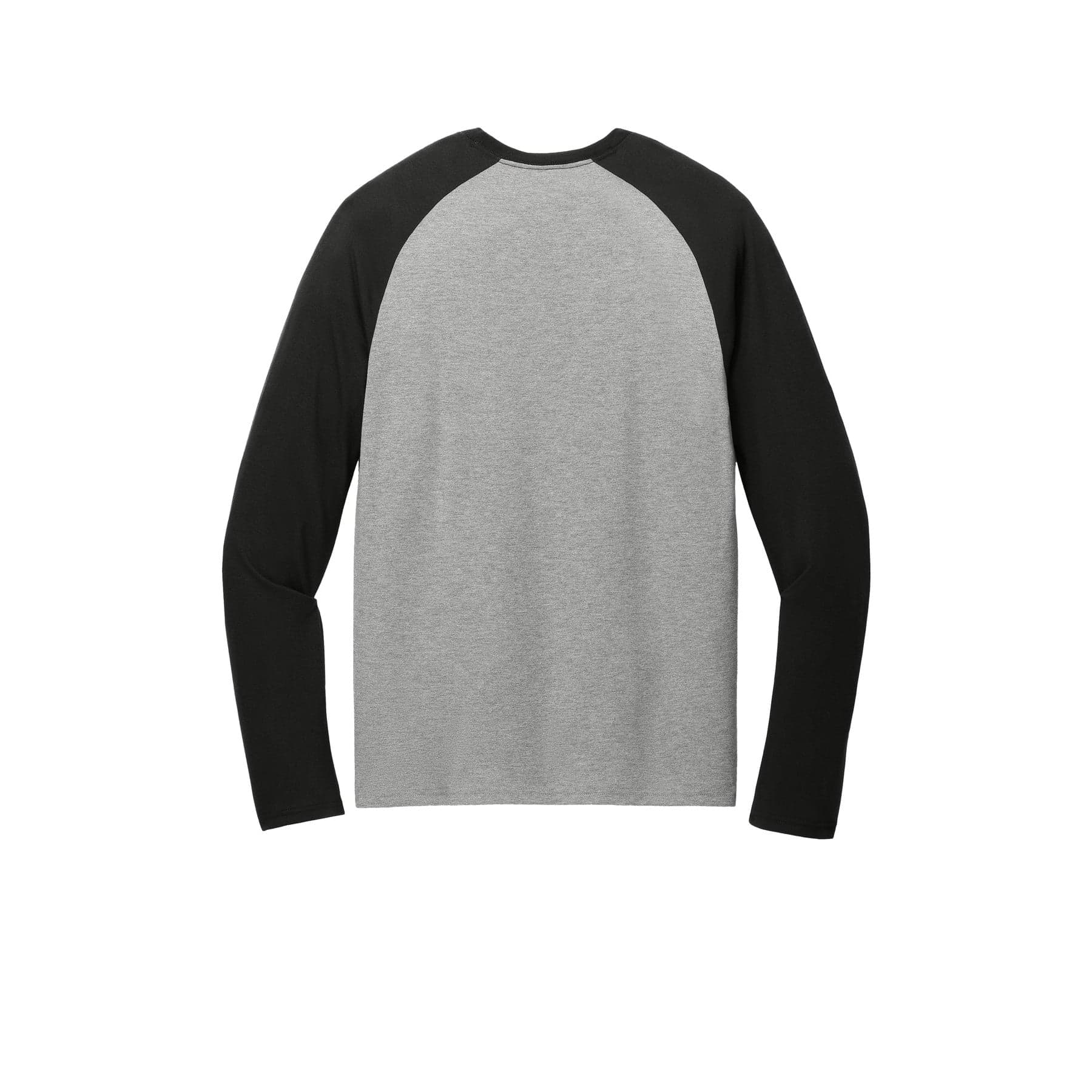 Plain olive you green/ bright white unisex tri-blend long sleeve colorblock raglan, front view