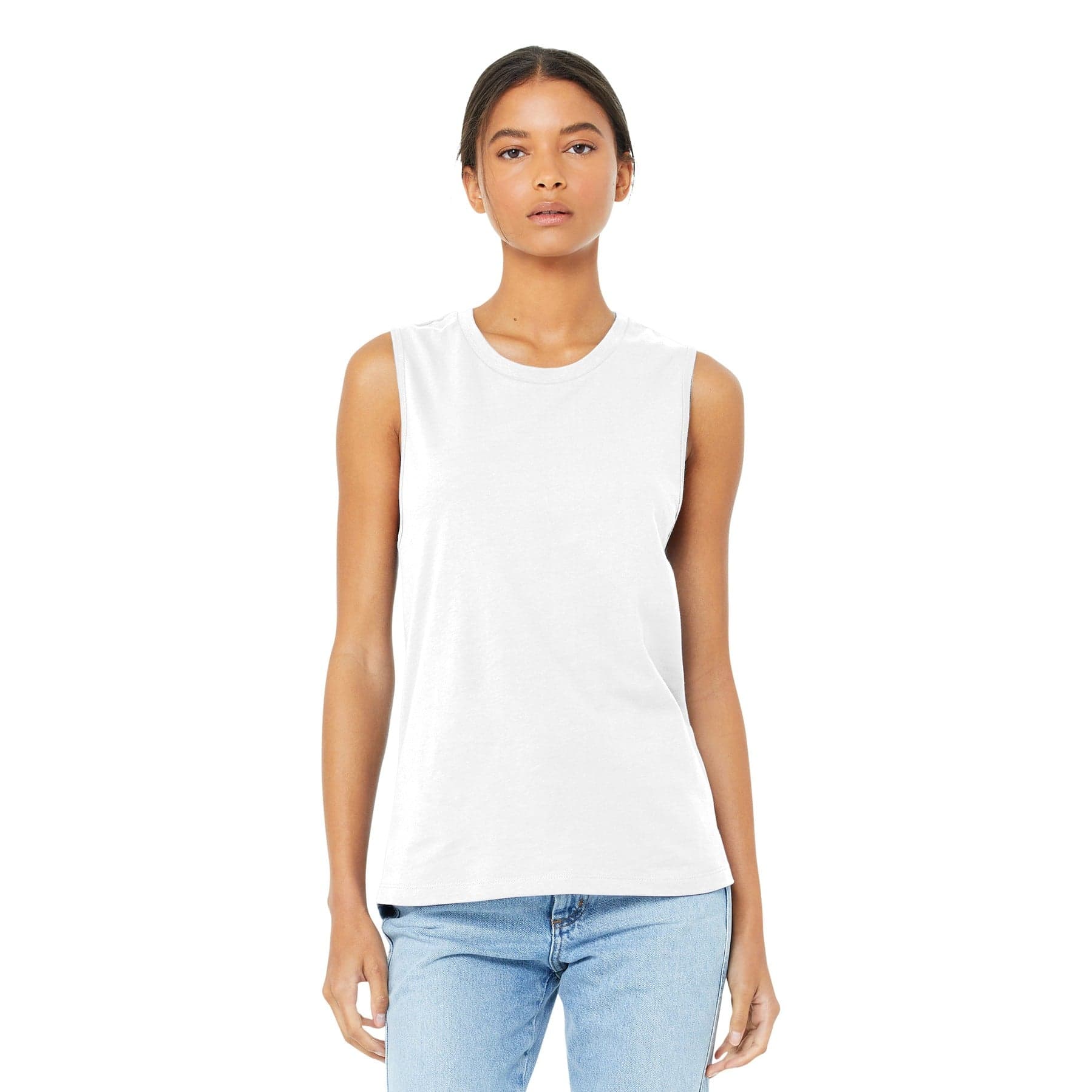Custom Women's Relaxed Jersey Muscle Tank Top with Your Photo or Text