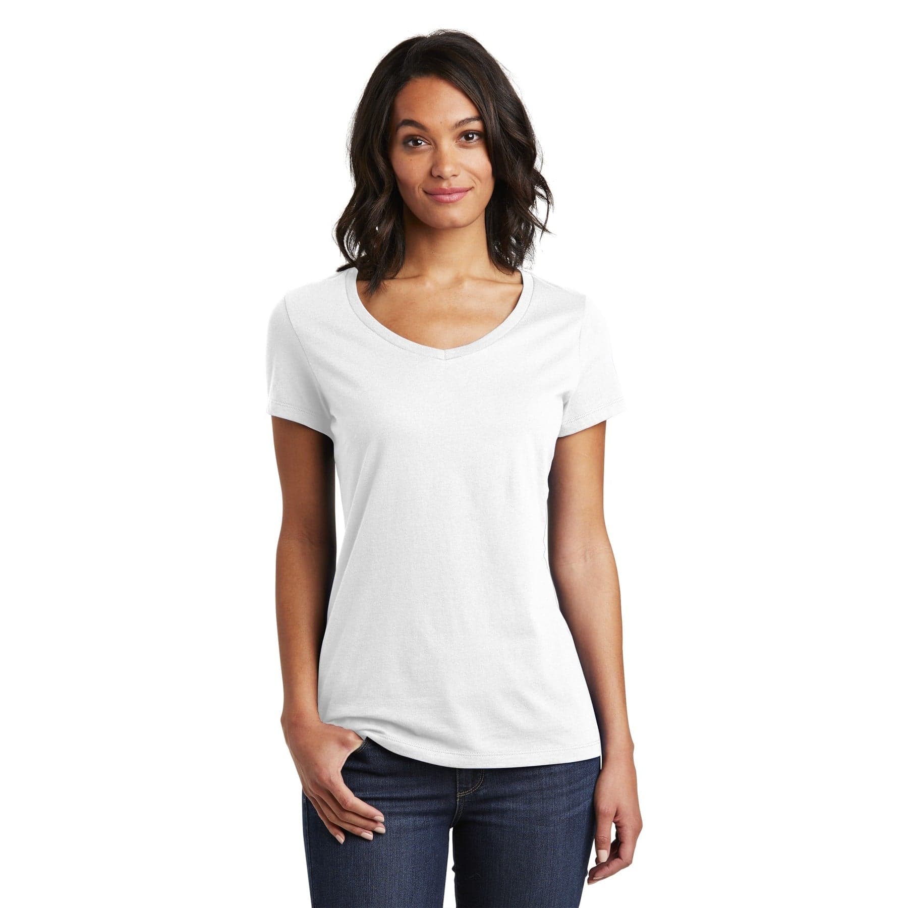 Plain blush frost women's very important tee v-neck, front view