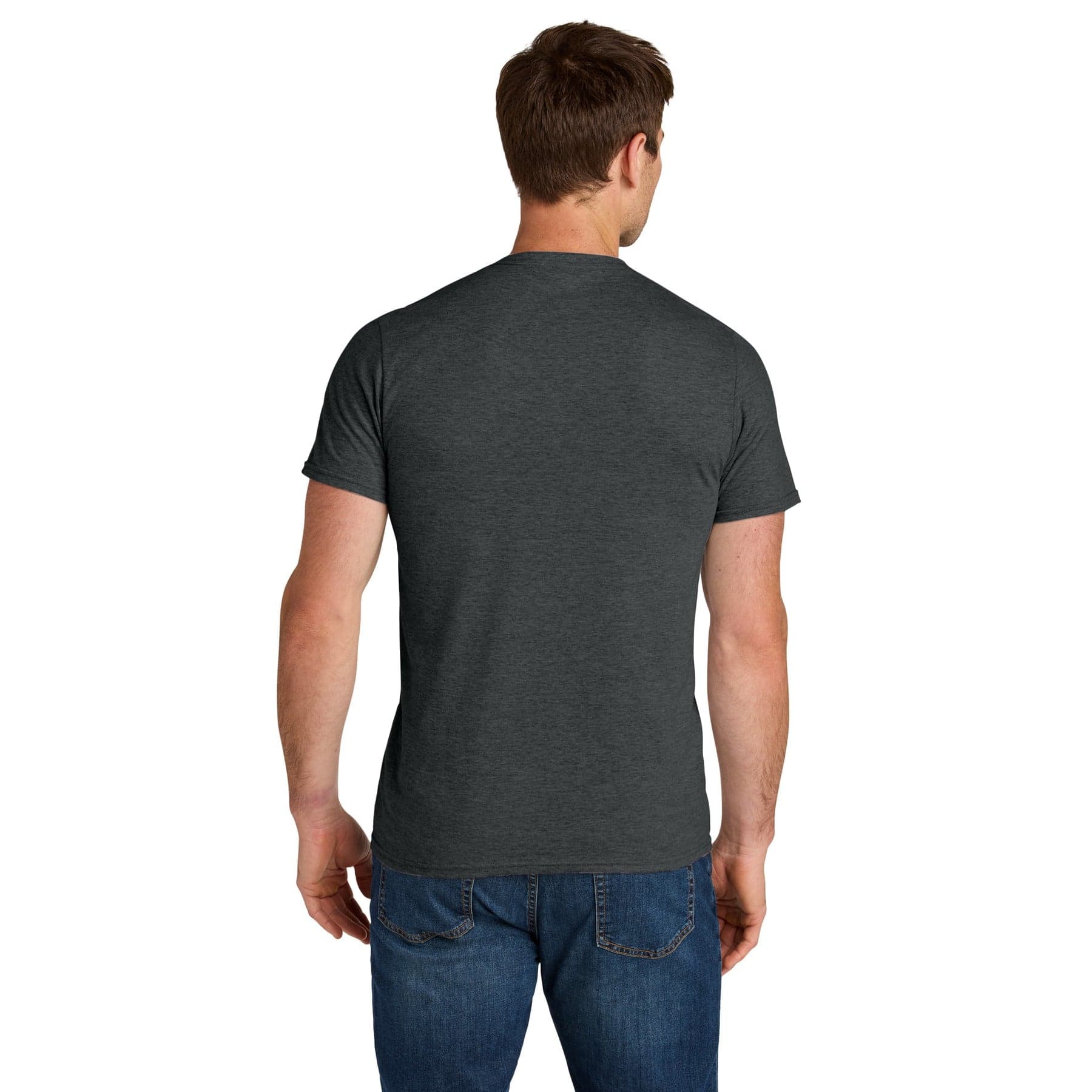 Plain charcoal grey unisex ring spun t-shirt, front view