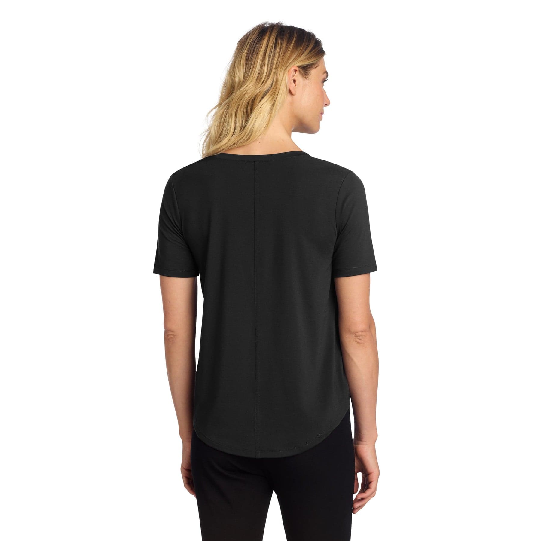 Plain anchor grey women's stretch jersey relaxed scoop, front view
