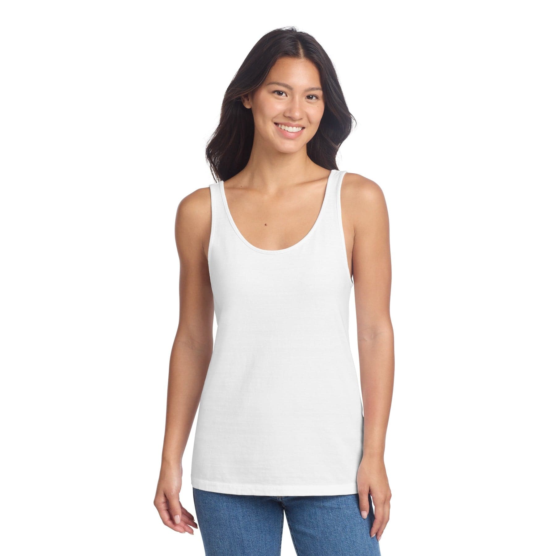 Plain peach garment-dyed tank