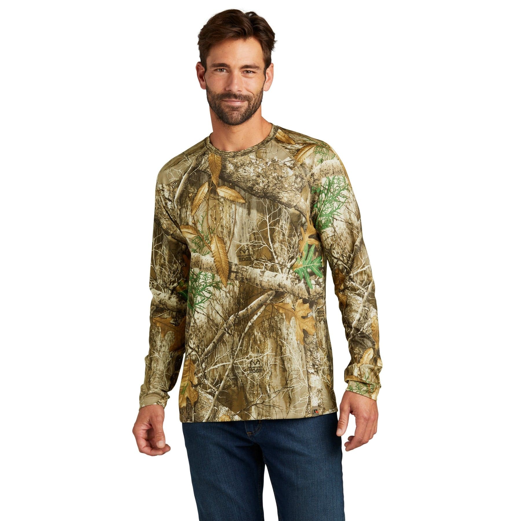 Plain realtree edge performance long sleeve tee, front view