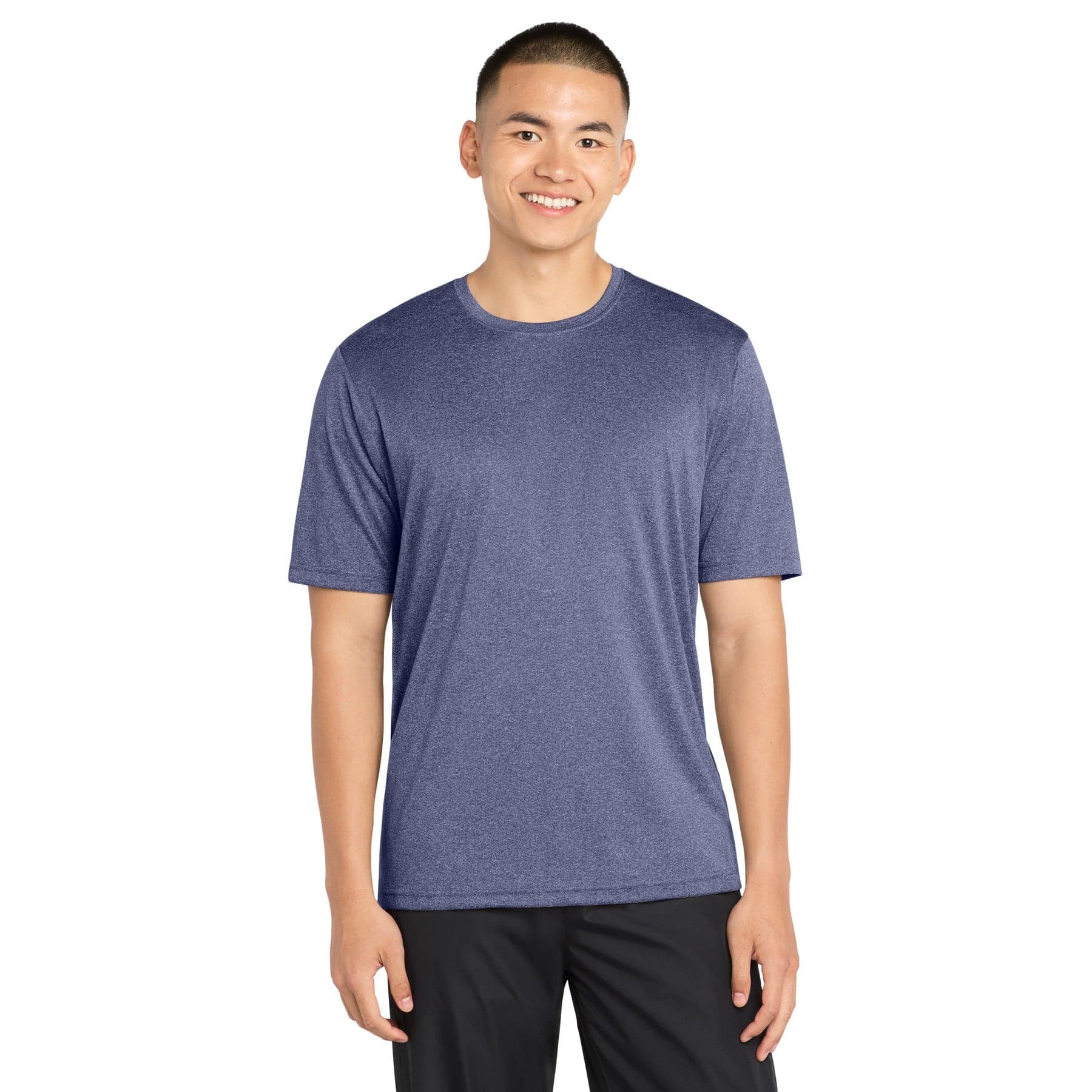 Plain true navy heather tall heather contender tee, front view