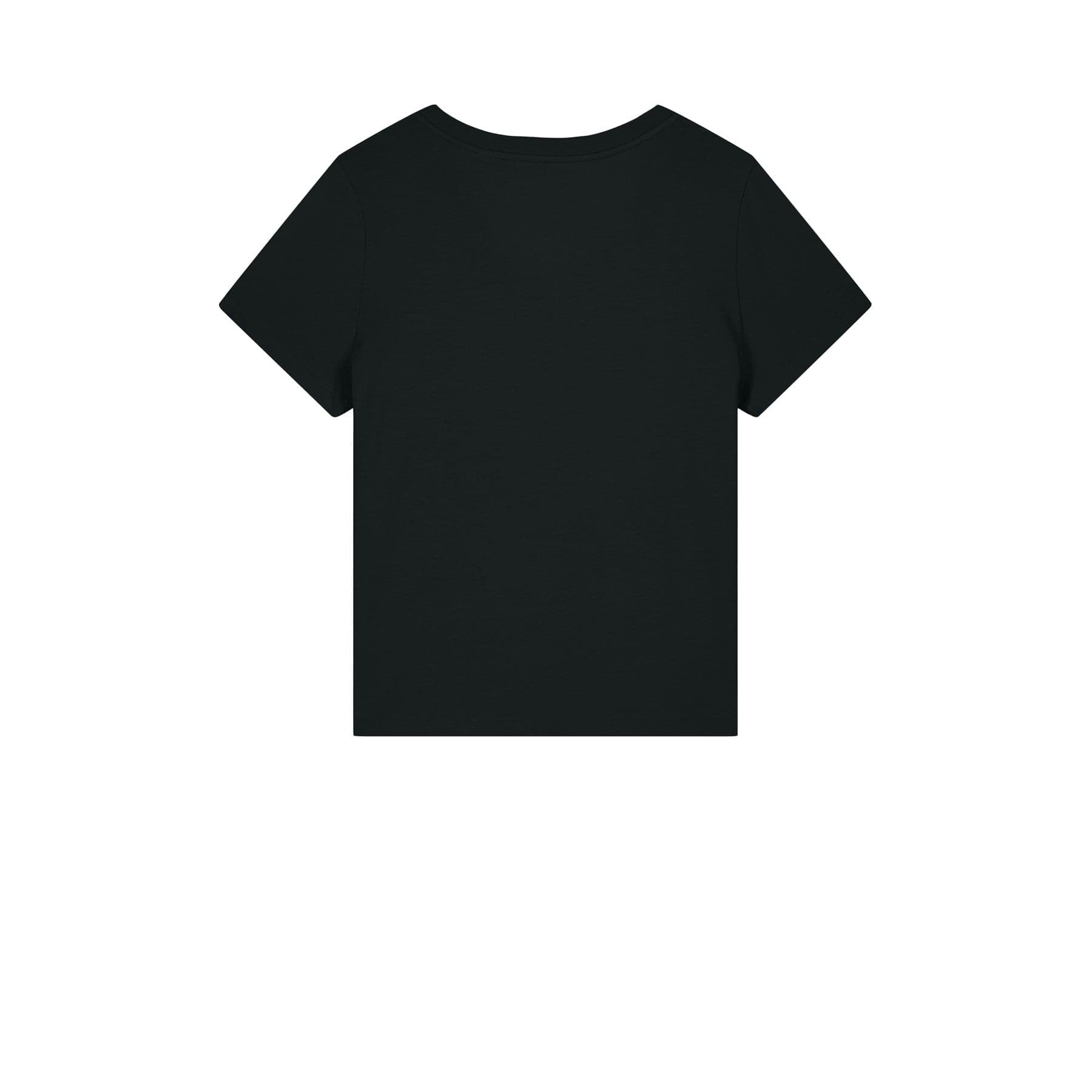 Plain black women's stella isla v-neck tee, front view