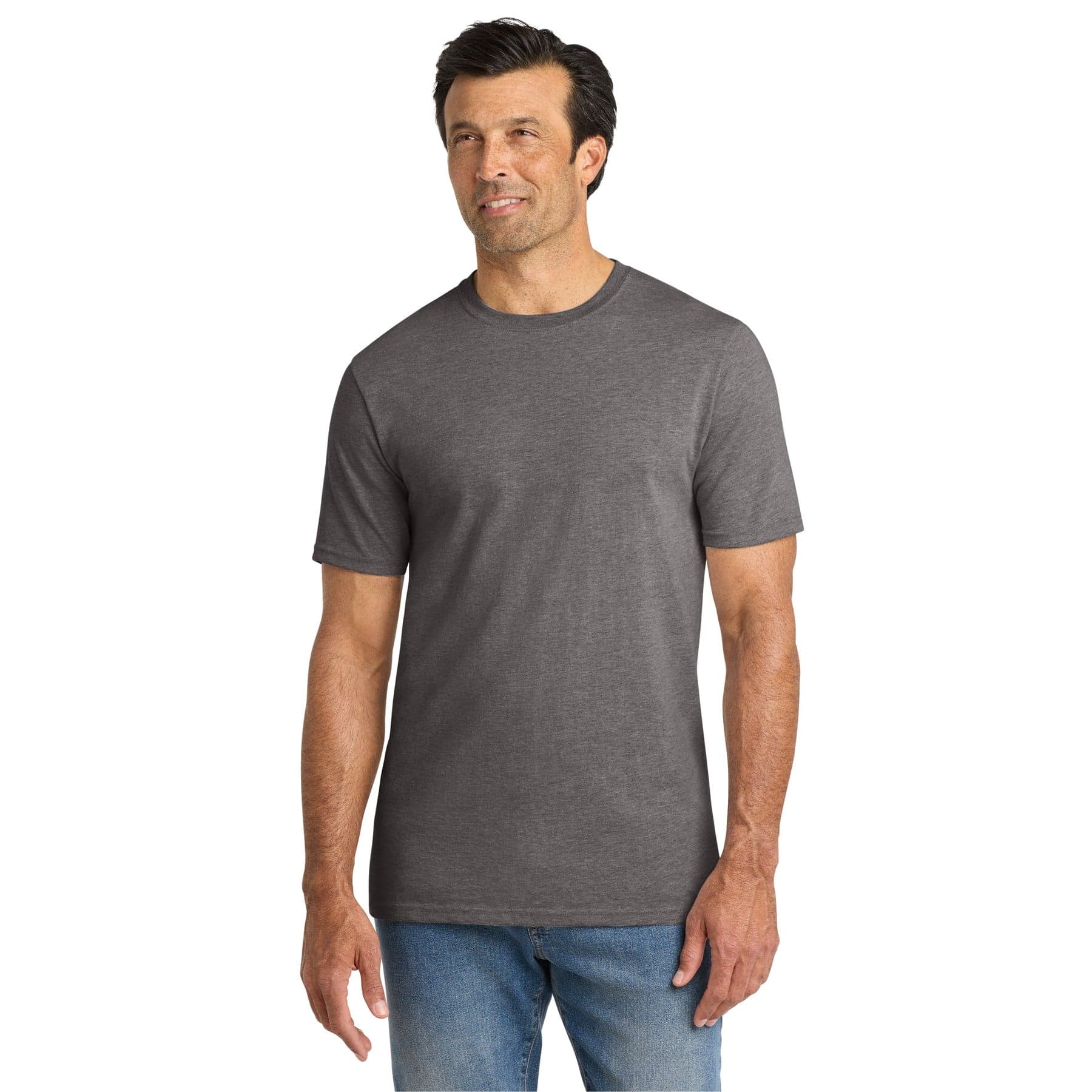 Plain grey steel chore tee, front view