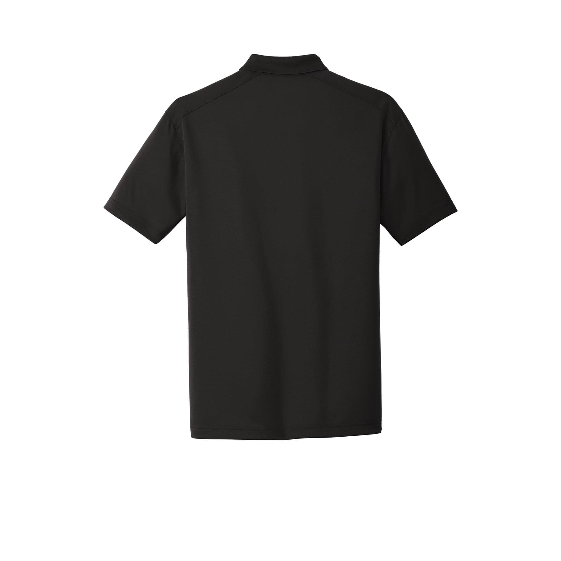 Plain black tall select lightweight snag-proof polo, front view