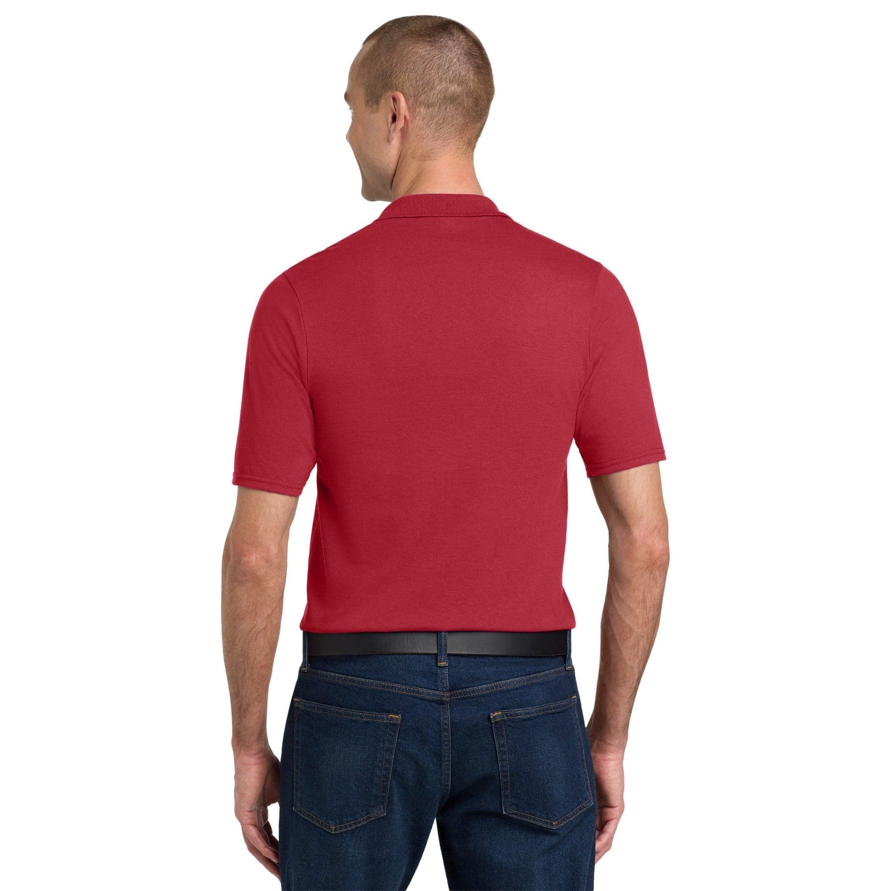 Plain maroon dri-power pocket sport shirt, front view