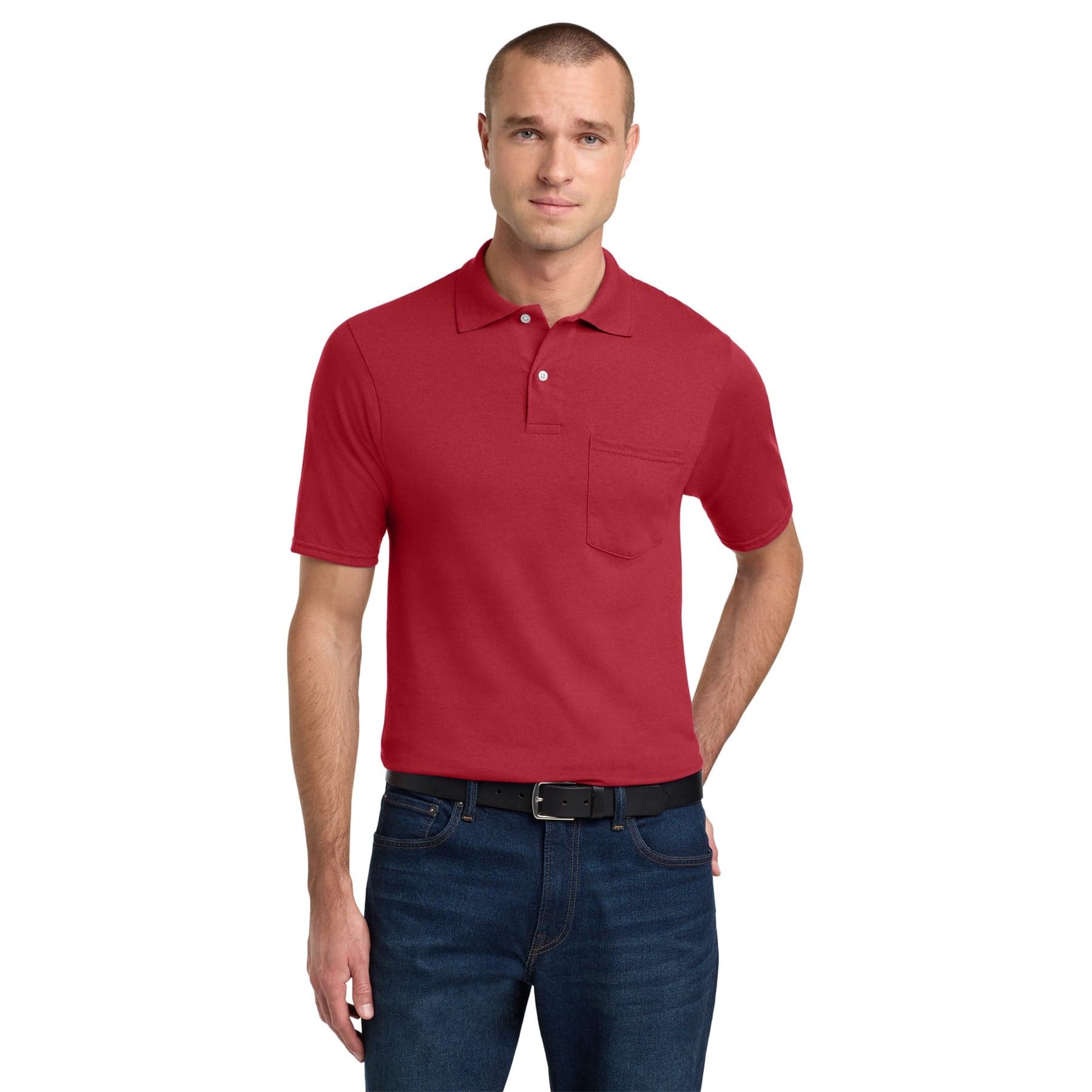 Custom 50/50 Cotton Blend Pocket Polo Shirt with Your Logo or Text