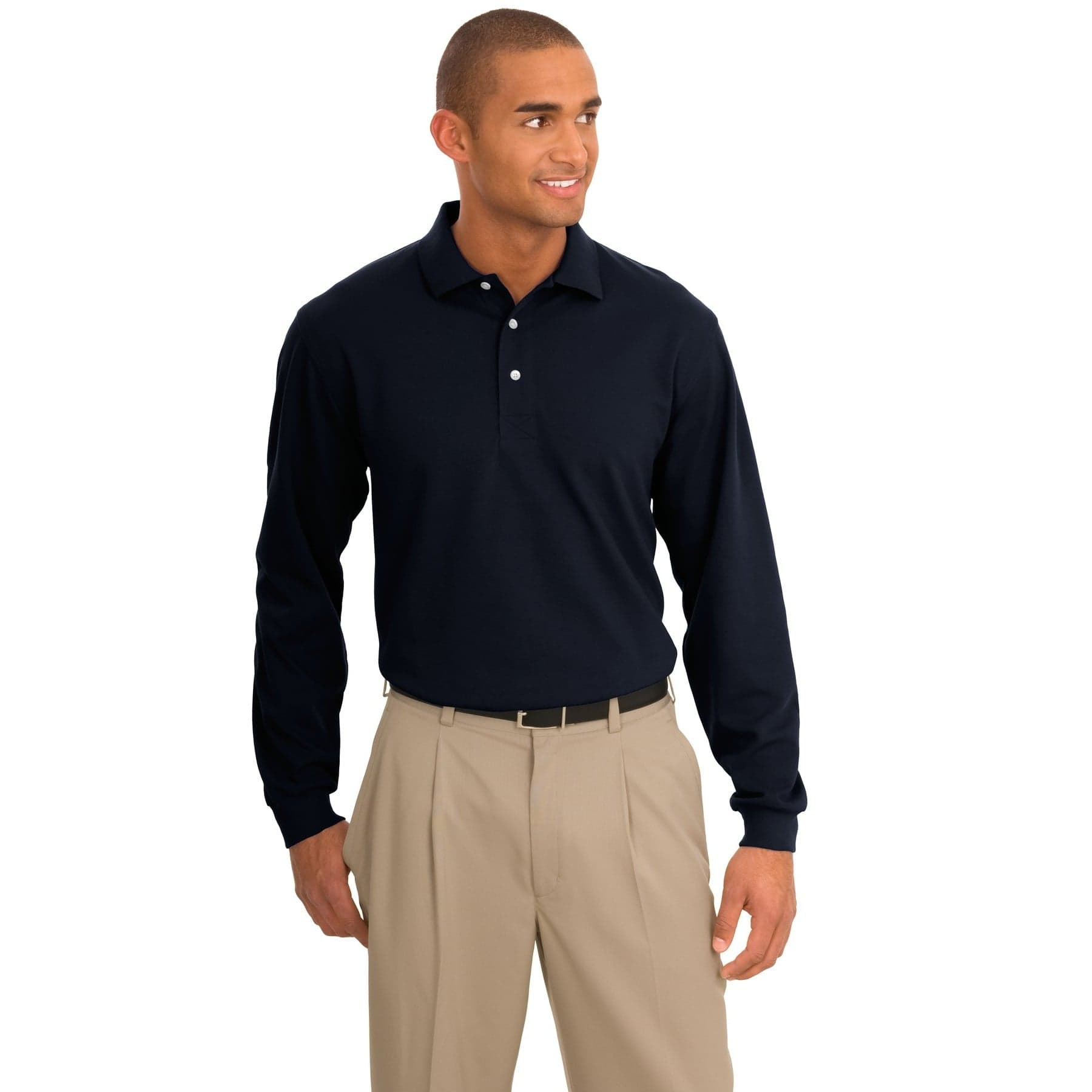 Rapid Dry Long Sleeve Polo — Charcoal — product photo