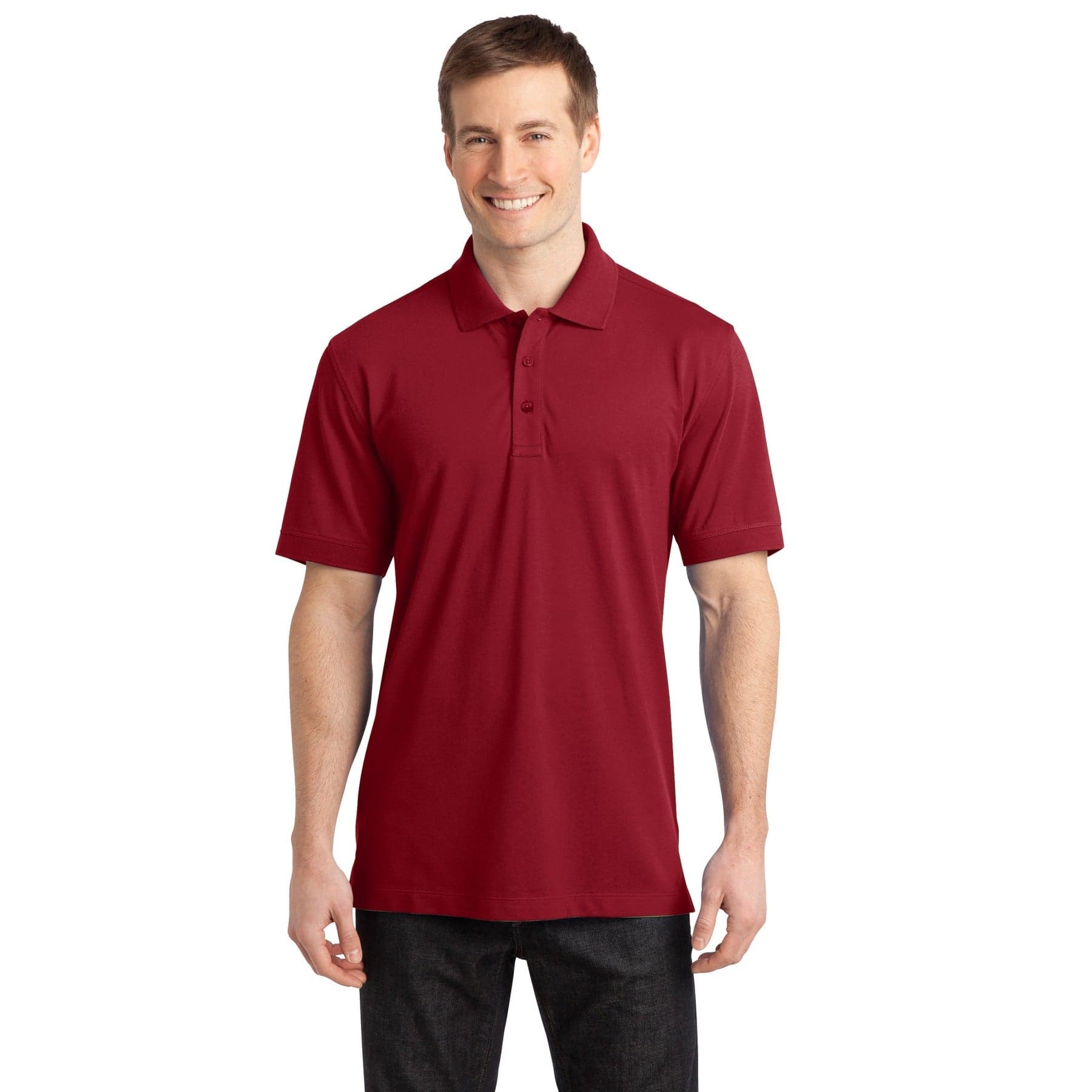Custom Stretch Cotton Blend Pique Polo Shirt with Your Logo or Text