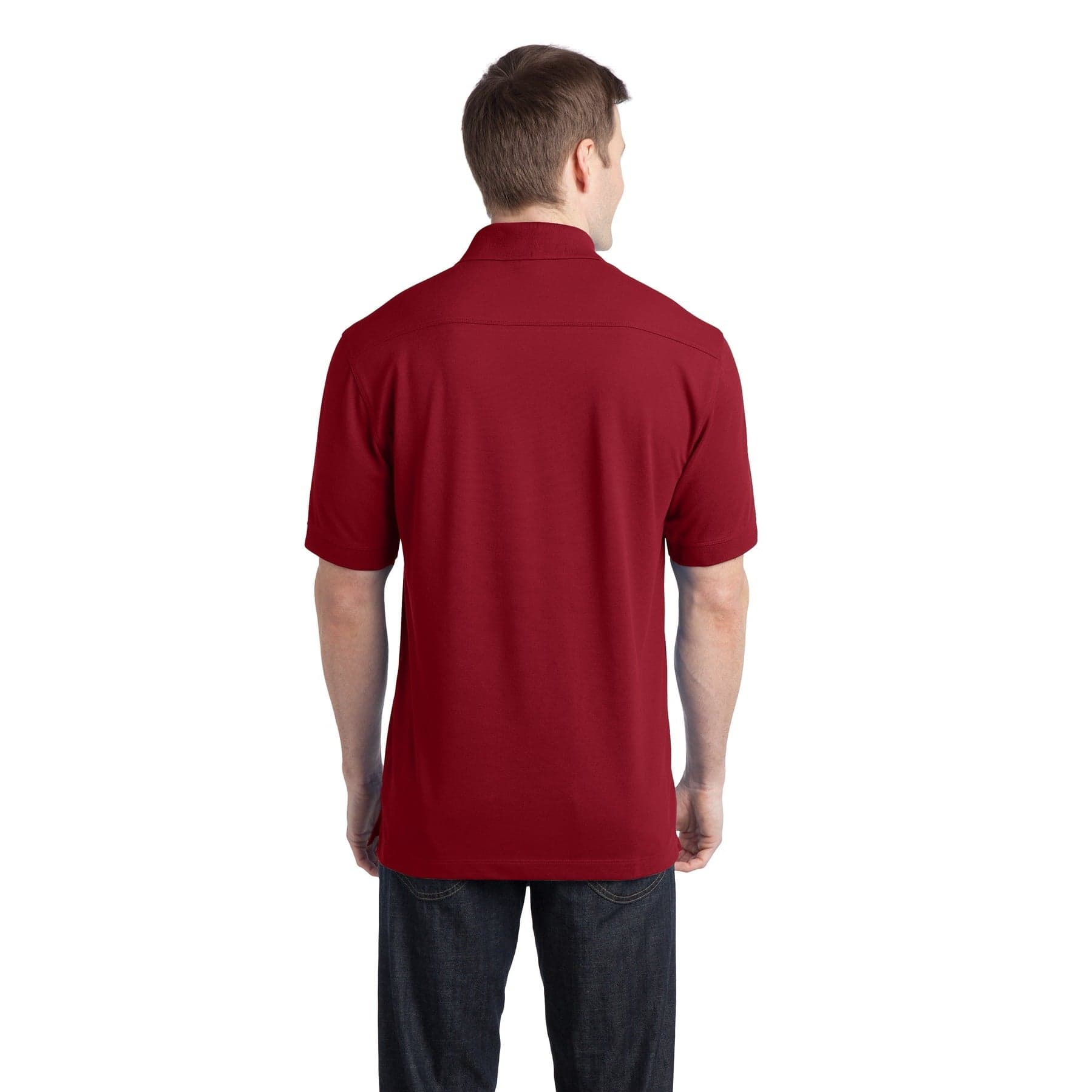 Stretch Pique Polo — Chili Red — product photo