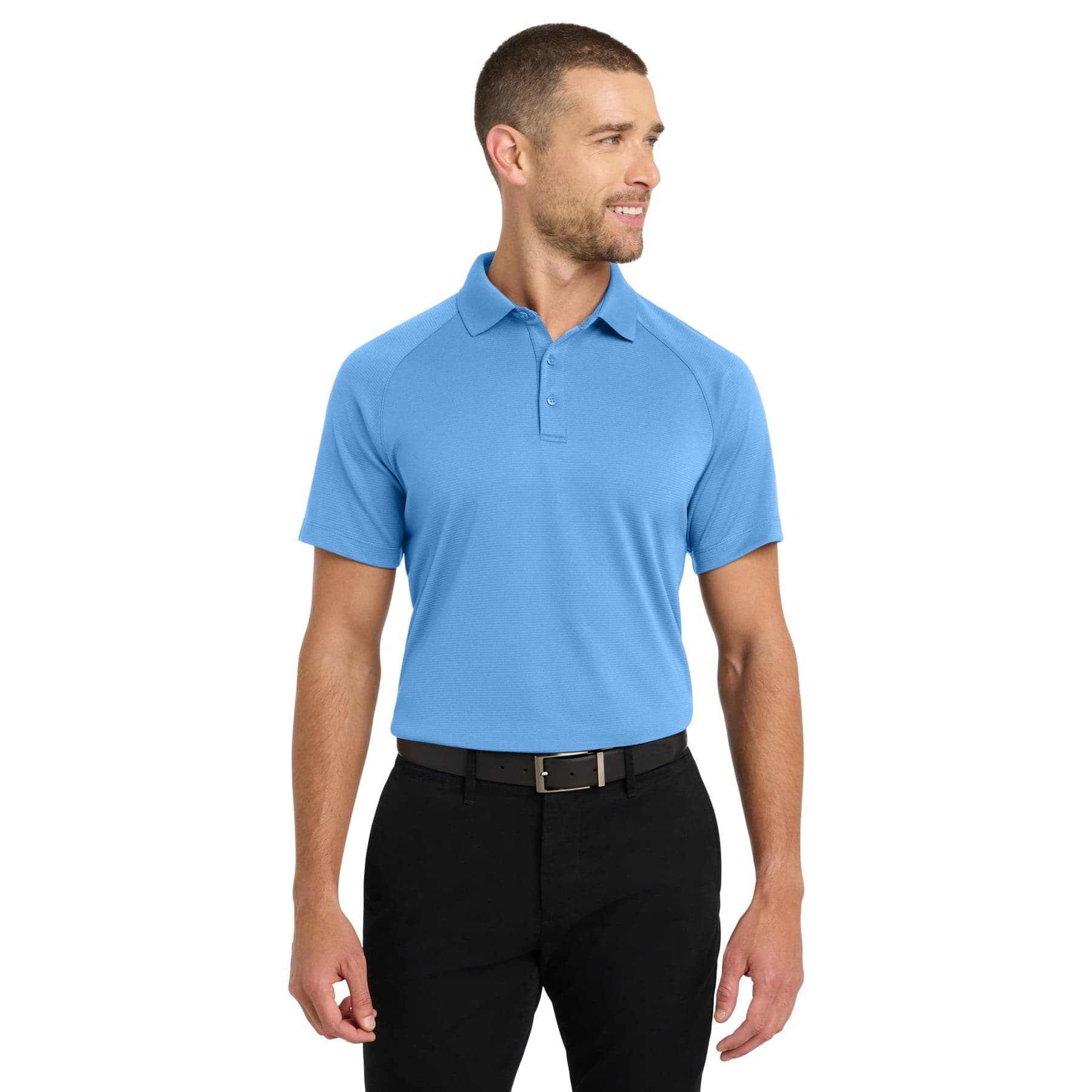Custom Horizontal Rib Raglan Polo Shirt with Your Logo or Text