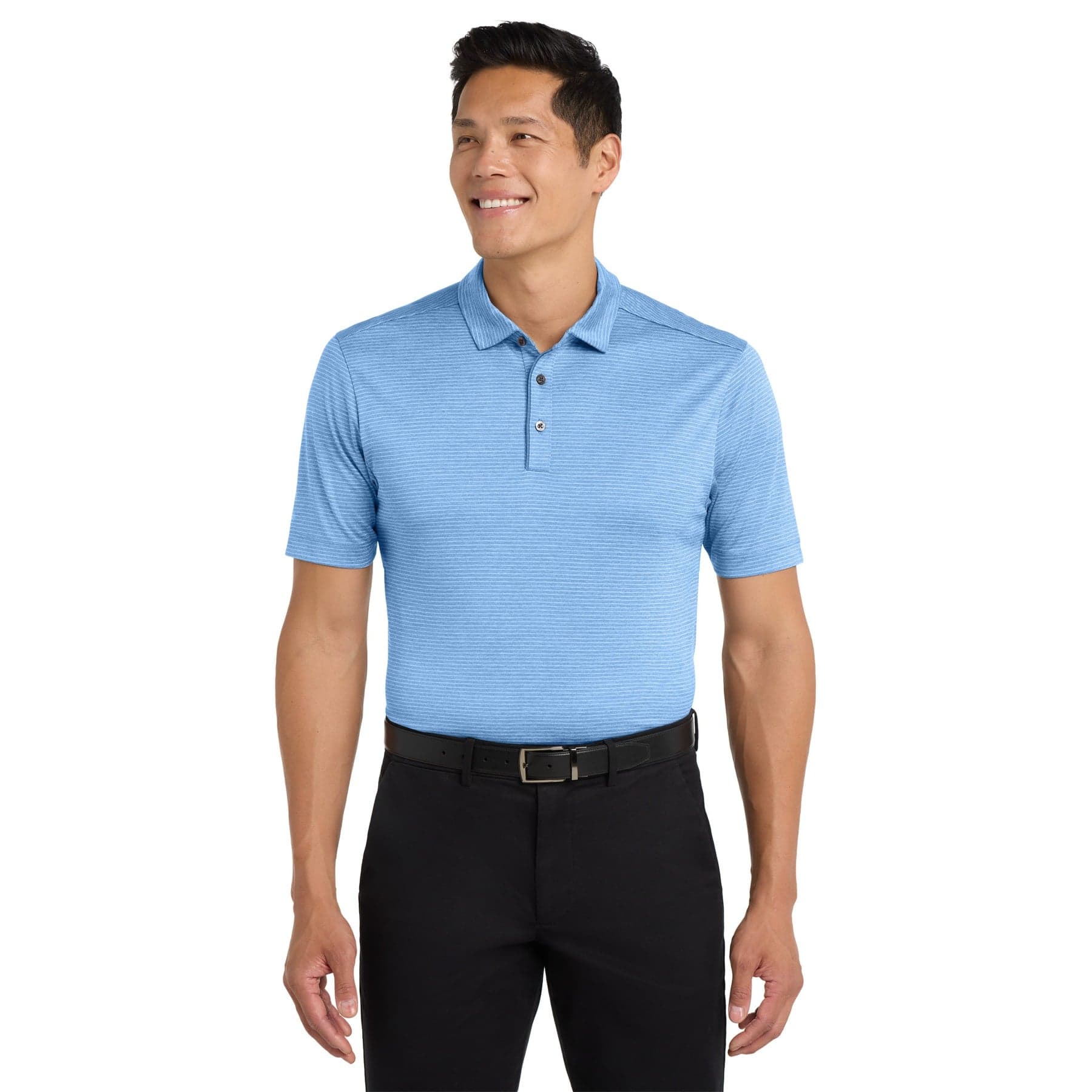 Custom Shadow Stripe Polyester Polo Shirt with Your Logo or Text