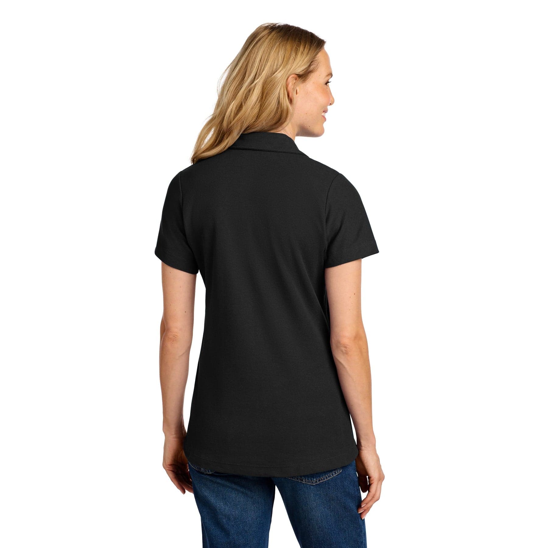 Women's C-FREE Cotton Blend Pique Polo — Charcoal Heather — product photo