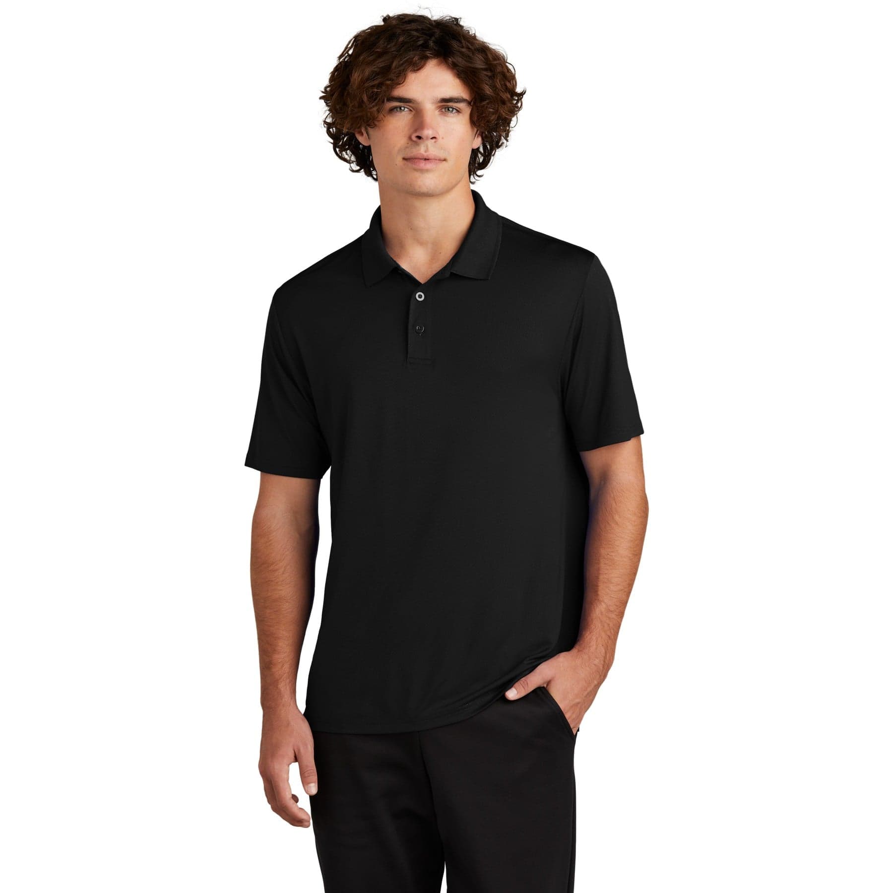Plain graphite sideline polo, front view