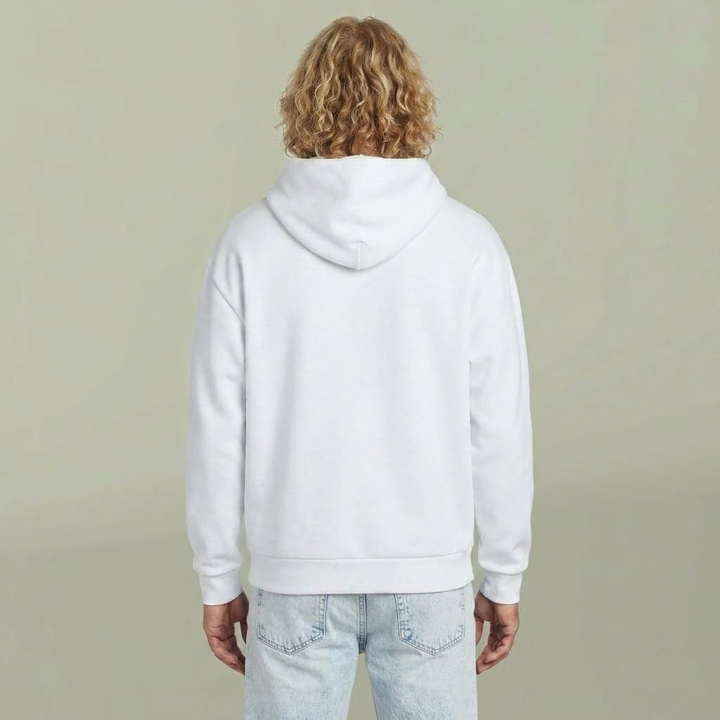 Plain white v.i.t. heavyweight fleece hoodie