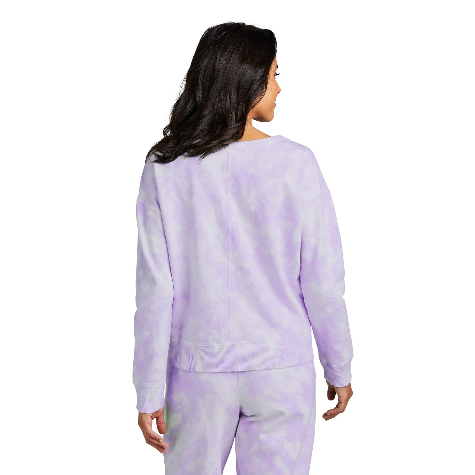 Plain amethyst cloud tie-dye v-neck sweatshirt, front view