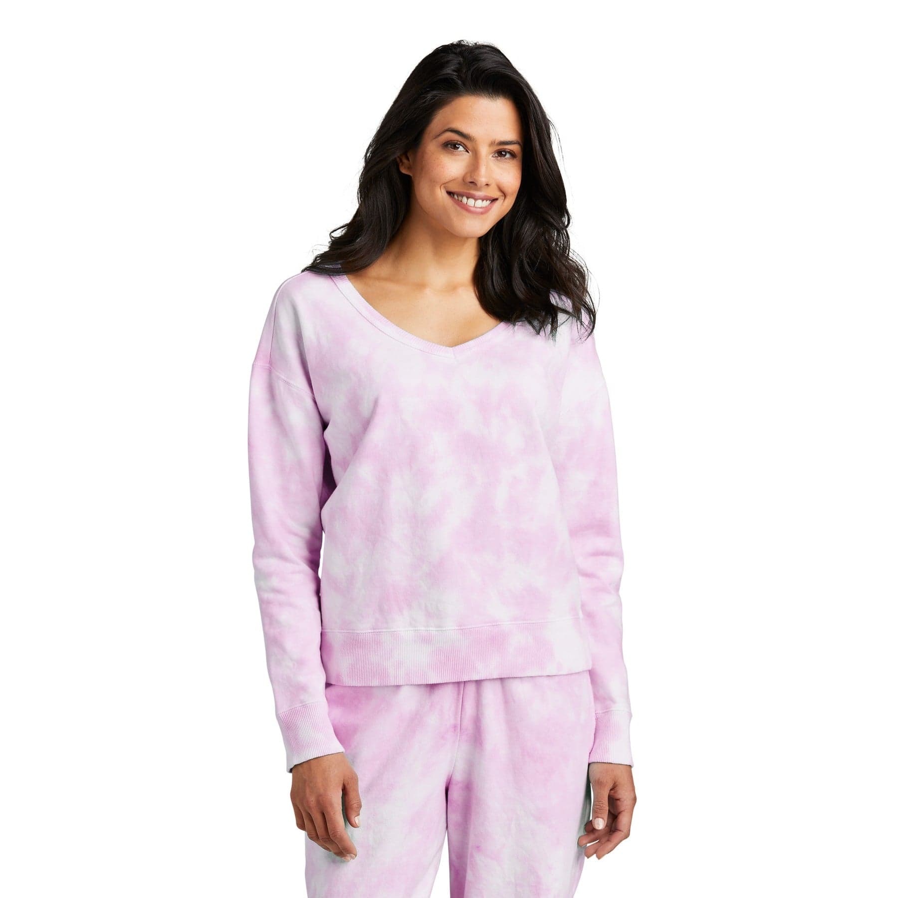 Custom Tie-Dye V-Neck Fleece Sweatshirt with Your Photo or Text