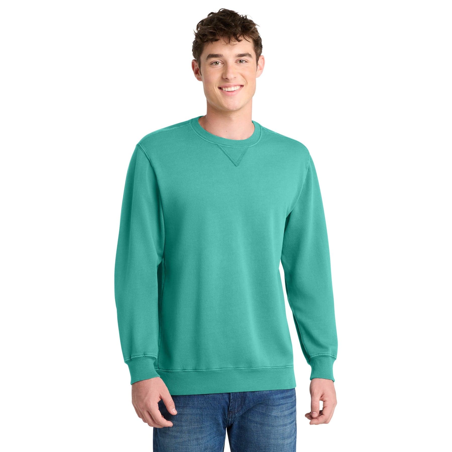 Custom Garment-Dyed Fleece Crewneck Sweatshirt with Your Photo or Text