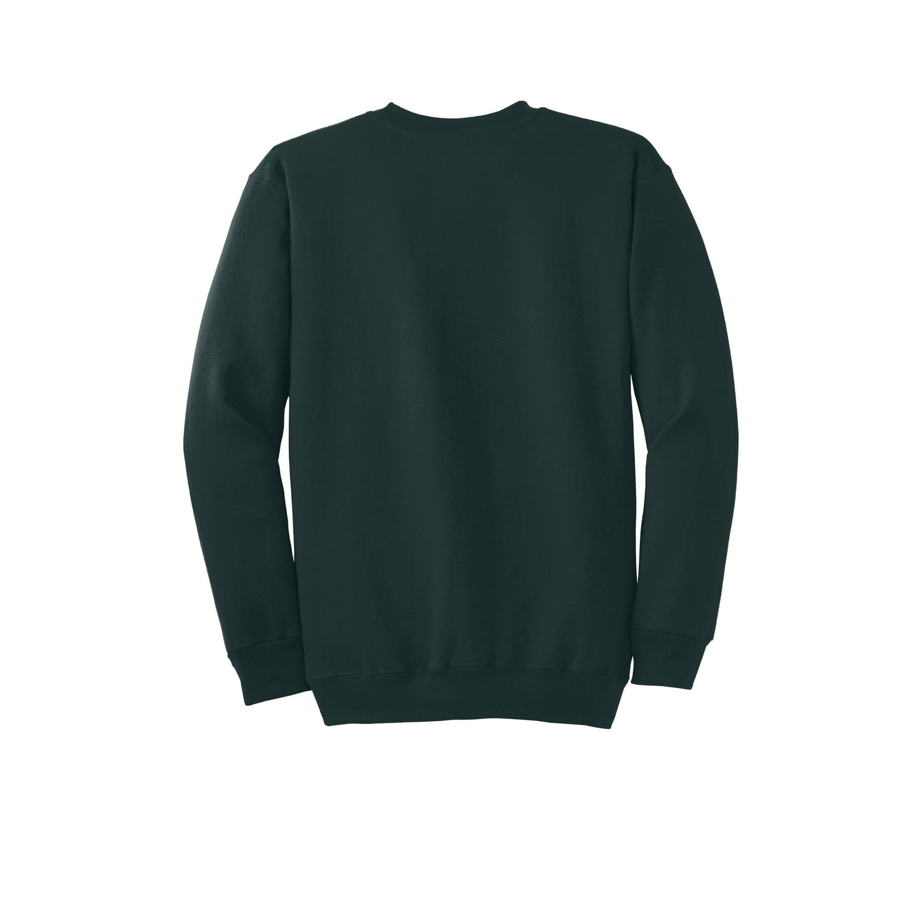 Plain jet black tall essential fleece crewneck sweatshirt, front view