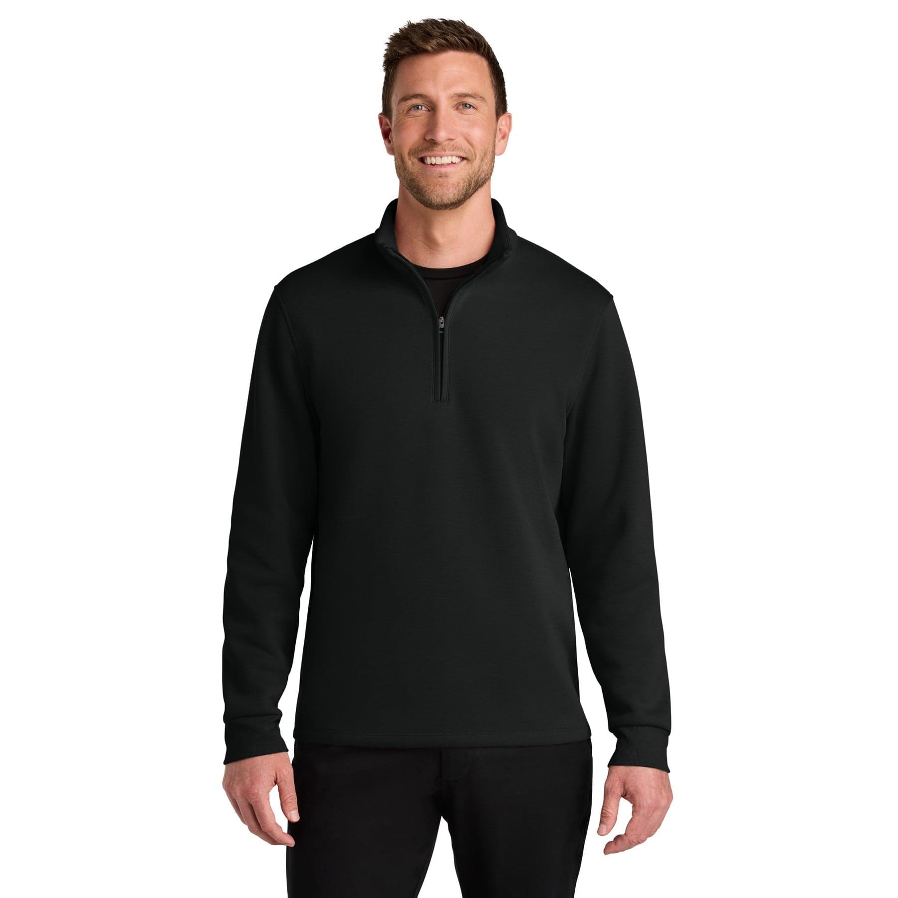 Custom Double Pique Quarter-Zip Pullover with Your Photo or Text