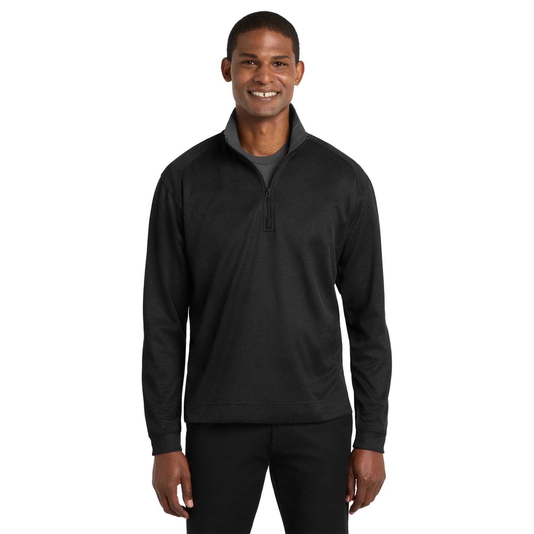 Custom Vertical Texture Quarter-Zip Pullover with Your Photo or Text