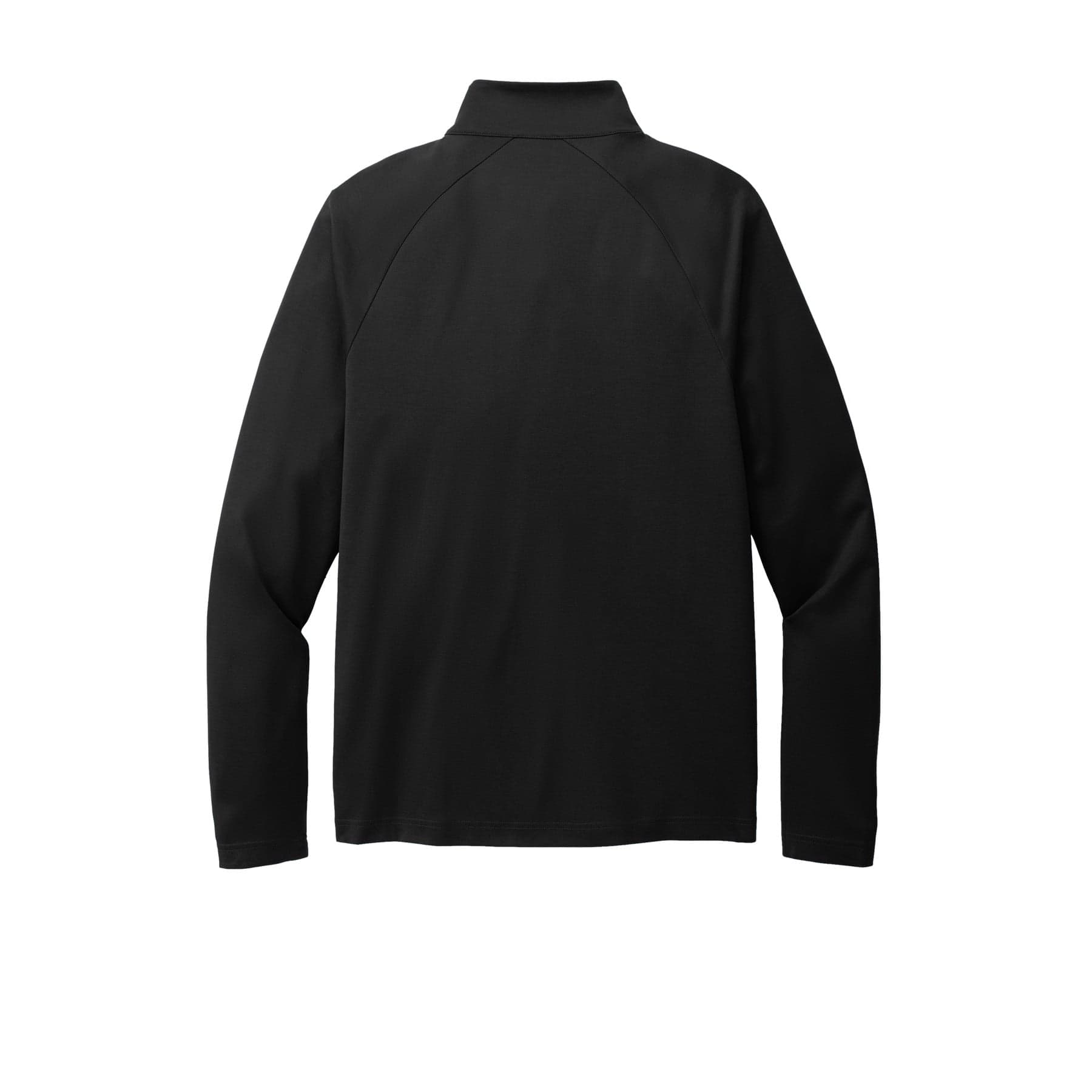 Plain deep black c-free cypress 1/4-zip, front view