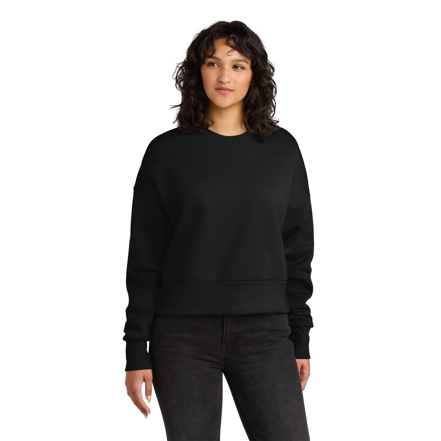 Plain black women's heavyweight sweatshirt, front view