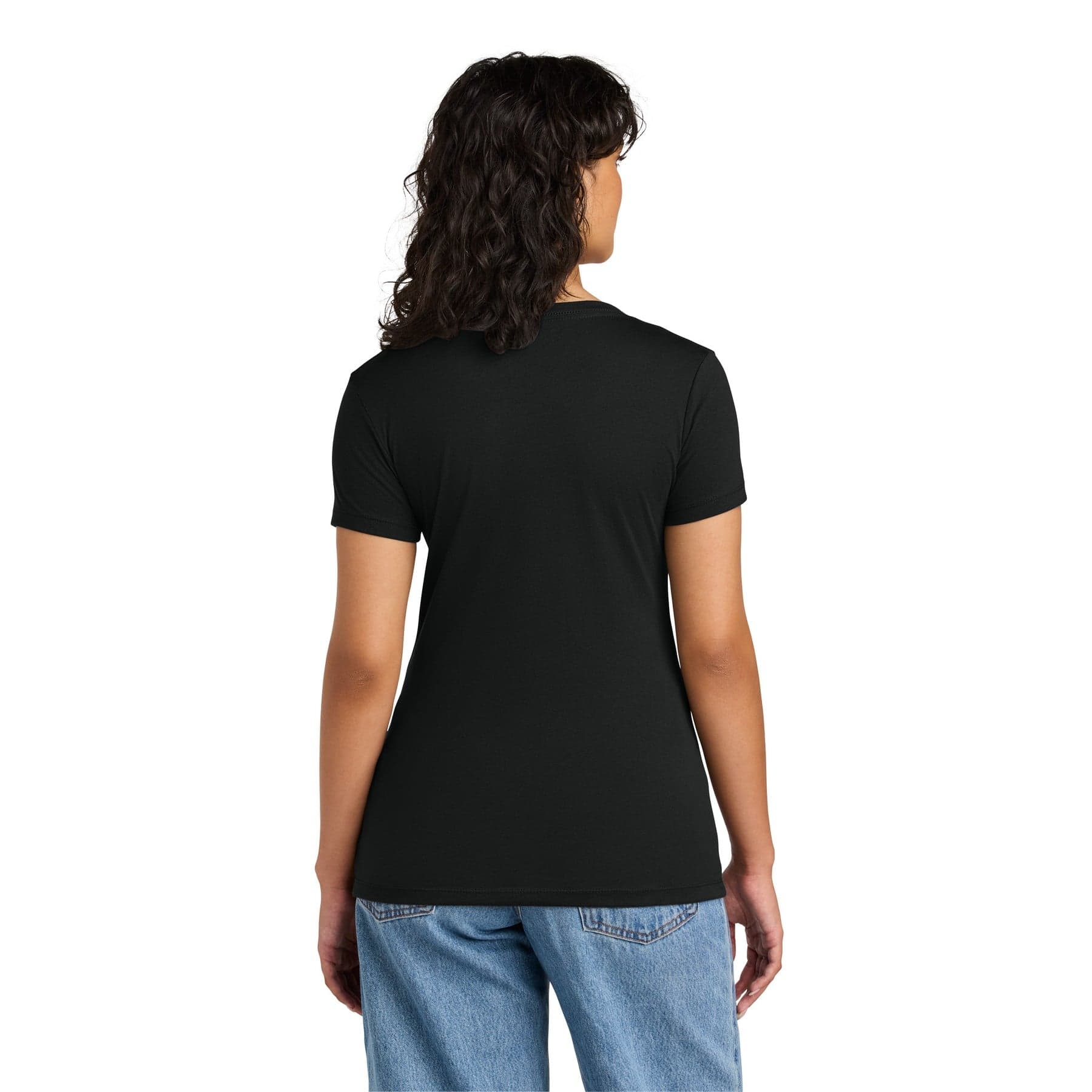 Plain dark gray women's ideal v-neck tee, front view