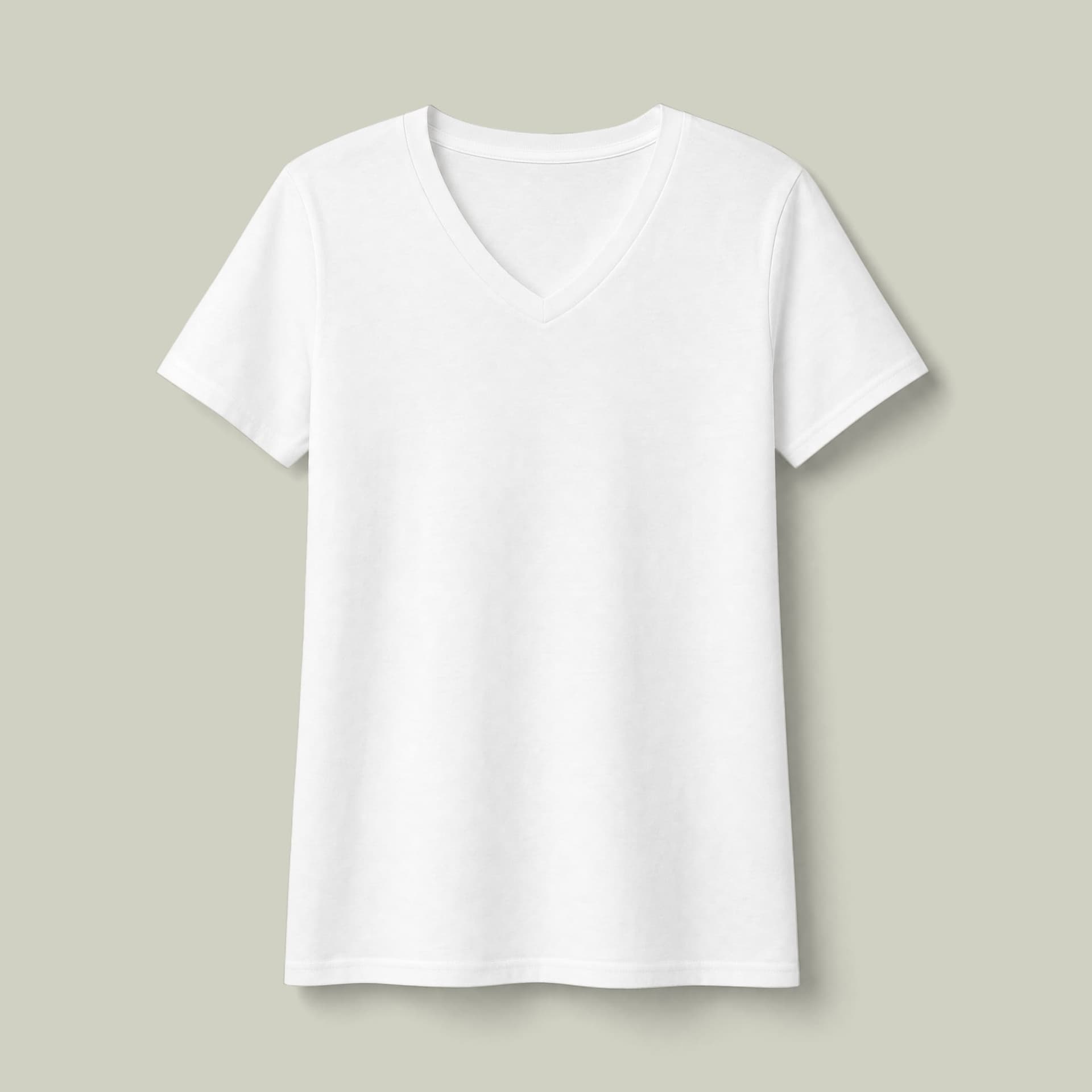 Plain white women's fan favorite v-neck tee, front view