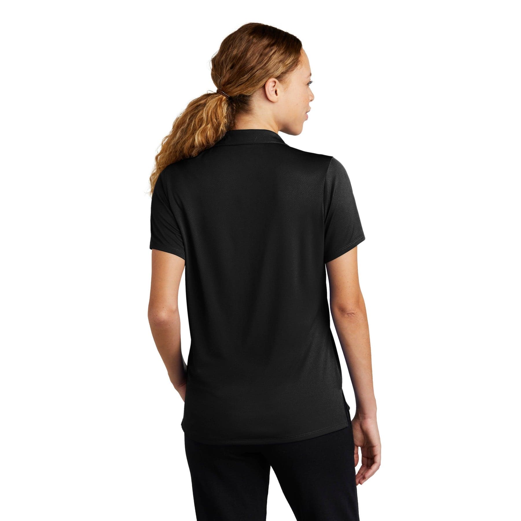 Plain graphite women's sideline polo, front view