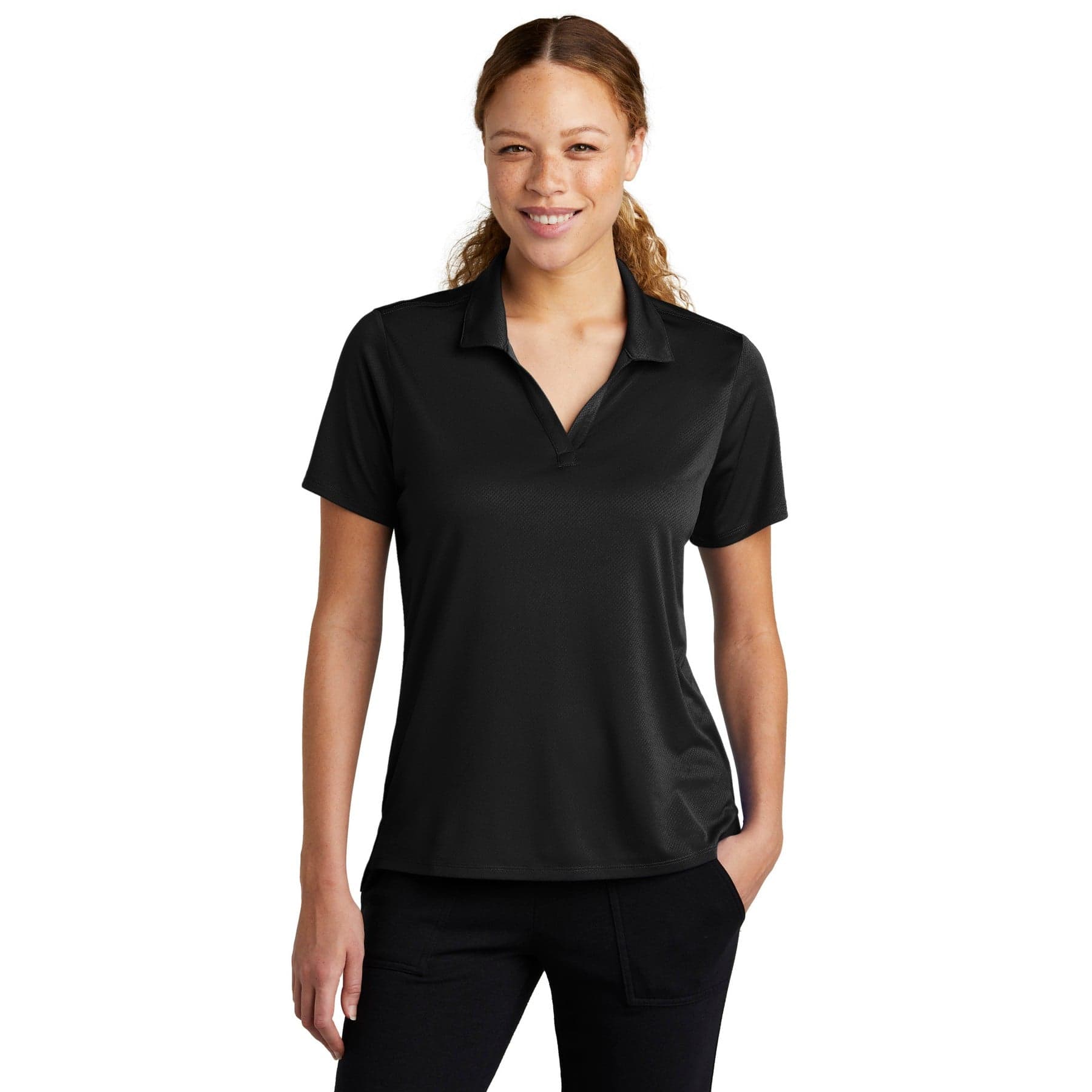 Custom Women's Honeycomb Texture Polo Shirt with Your Logo or Text