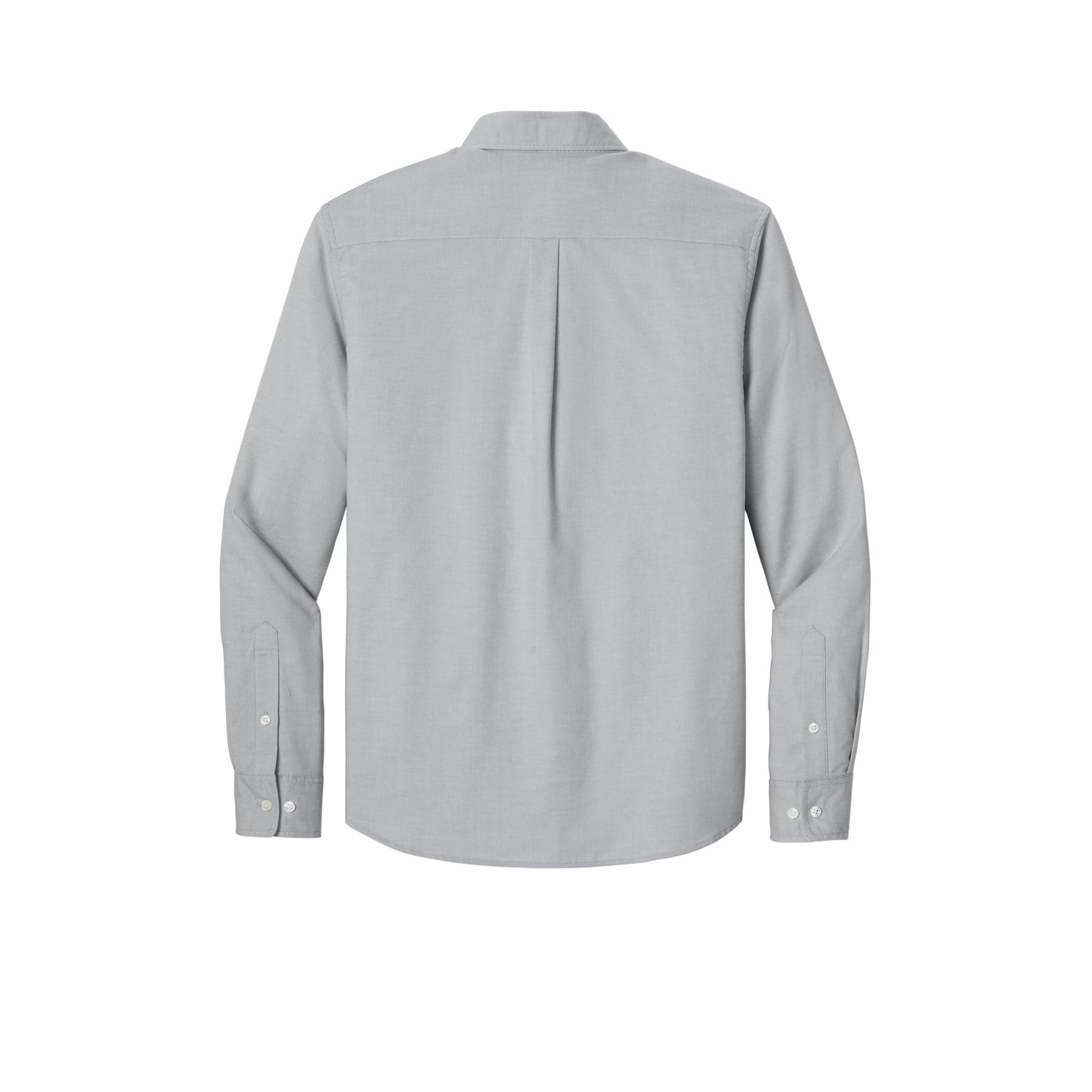 Plain gusty grey long sleeve modern oxford shirt, front view