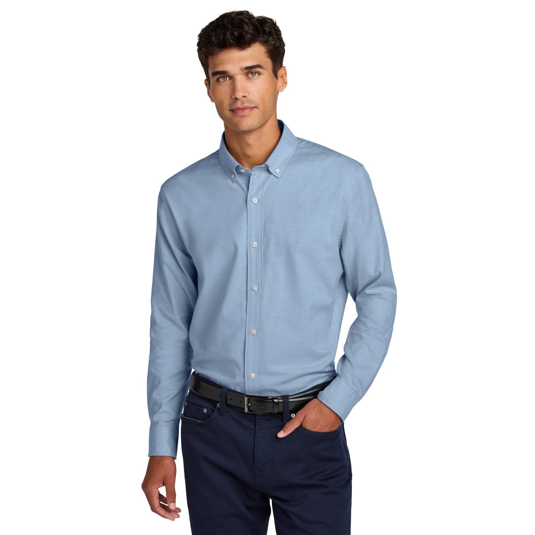 Custom Modern Oxford Button-Down Shirt with Your Photo or Text