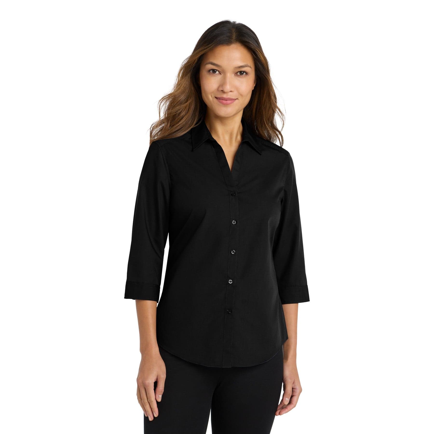 Custom 3/4 Sleeve Poplin Button-Down Shirt with Your Photo or Text