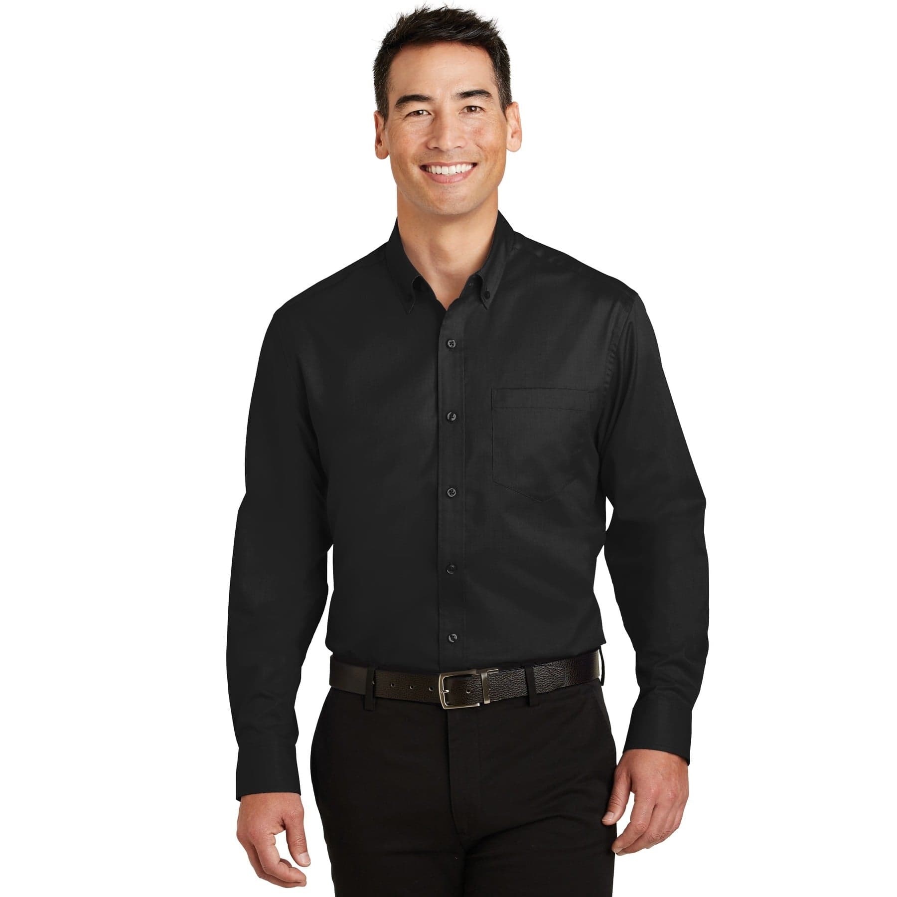 Custom Tall Button-Down Twill Work Shirt with Your Photo or Text