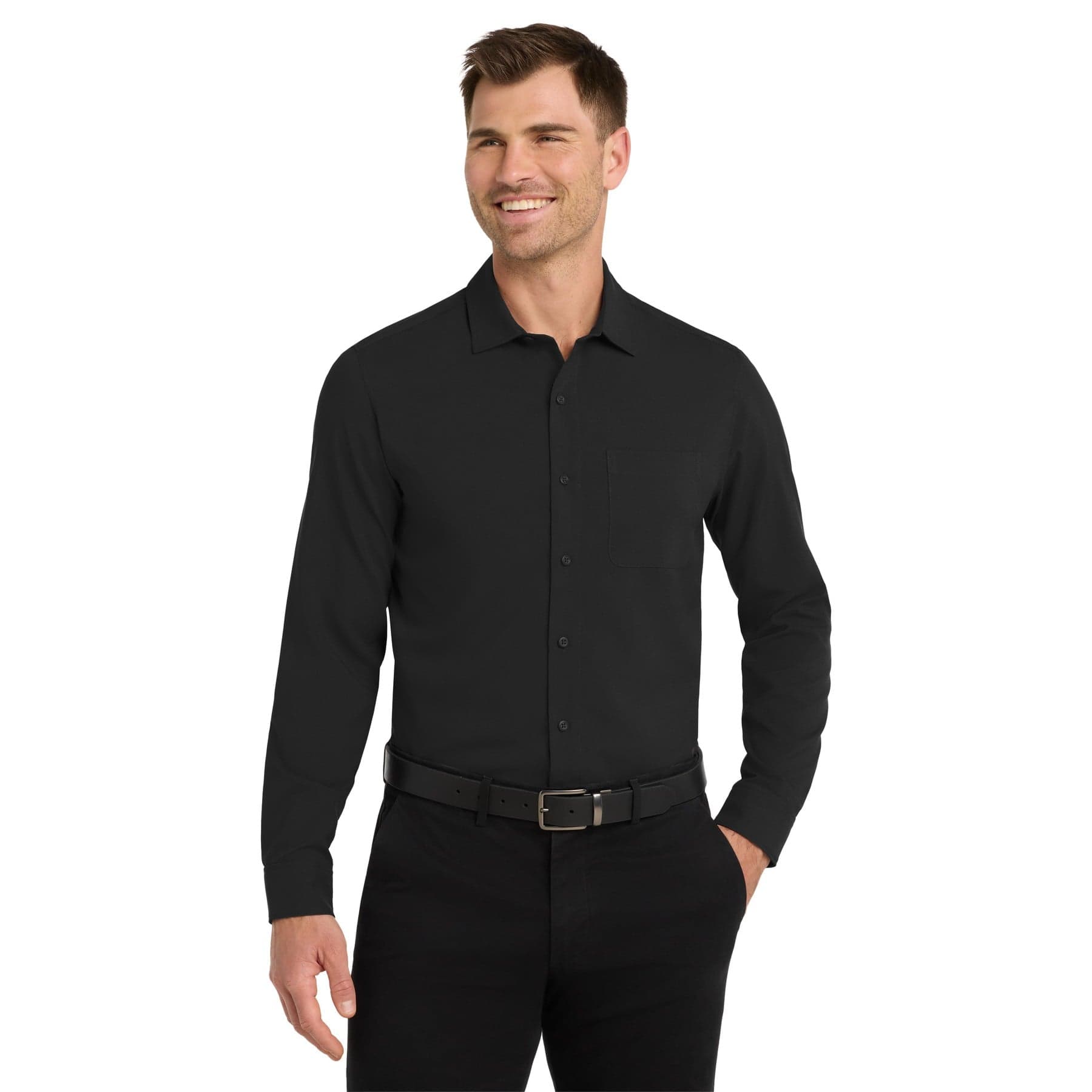 Custom Long Sleeve Performance Work Shirt with Your Photo or Text