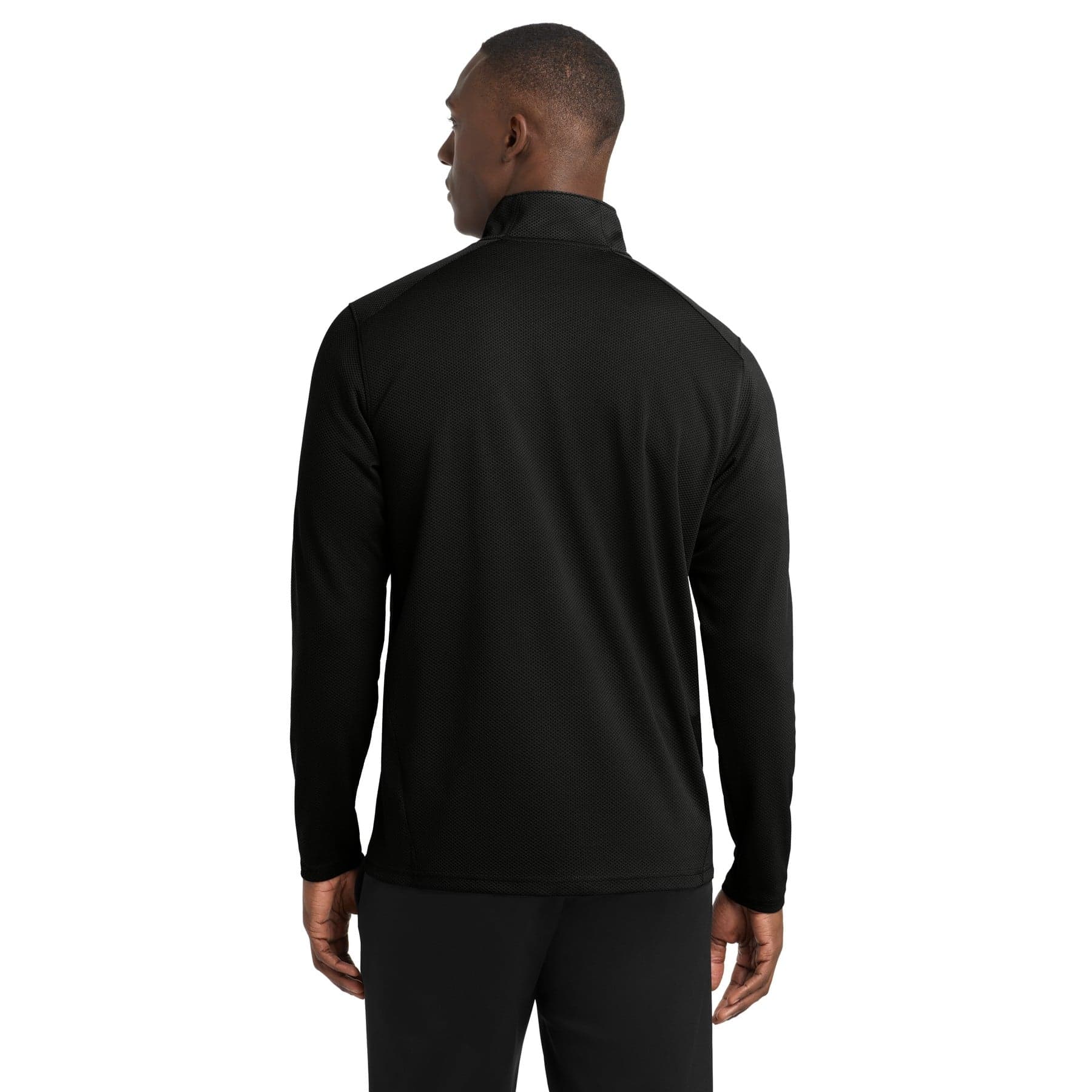 Sport-Wick Textured 1/4-Zip Pullover — Black — product photo