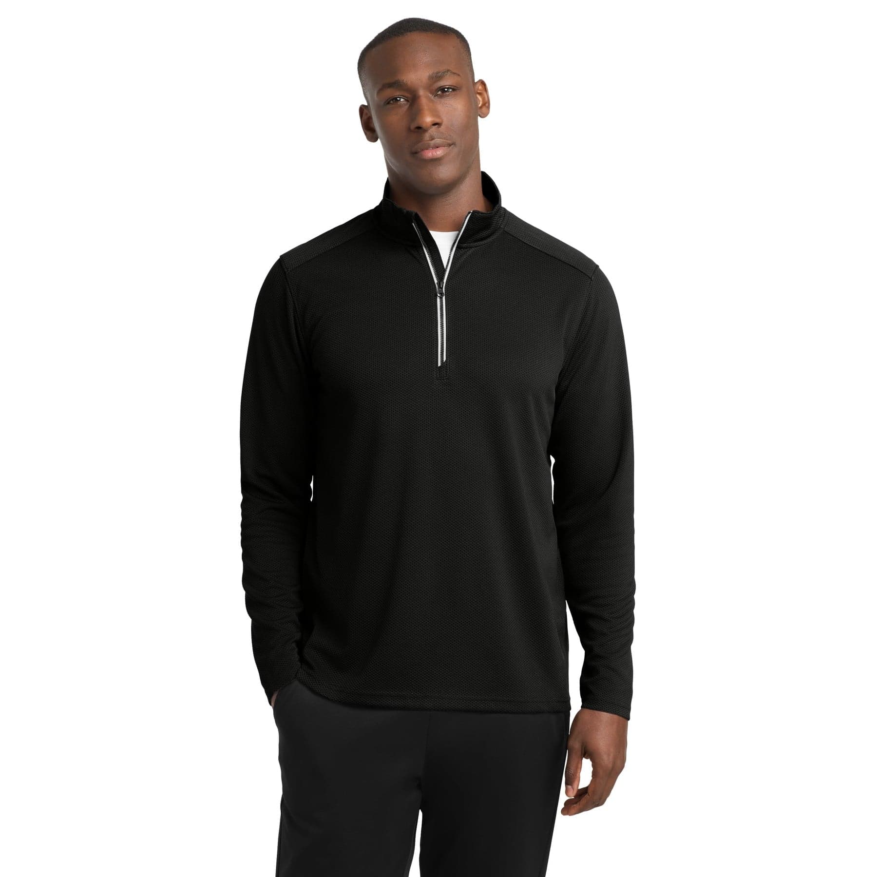 Custom Textured Quarter-Zip Pullover with Your Photo or Text