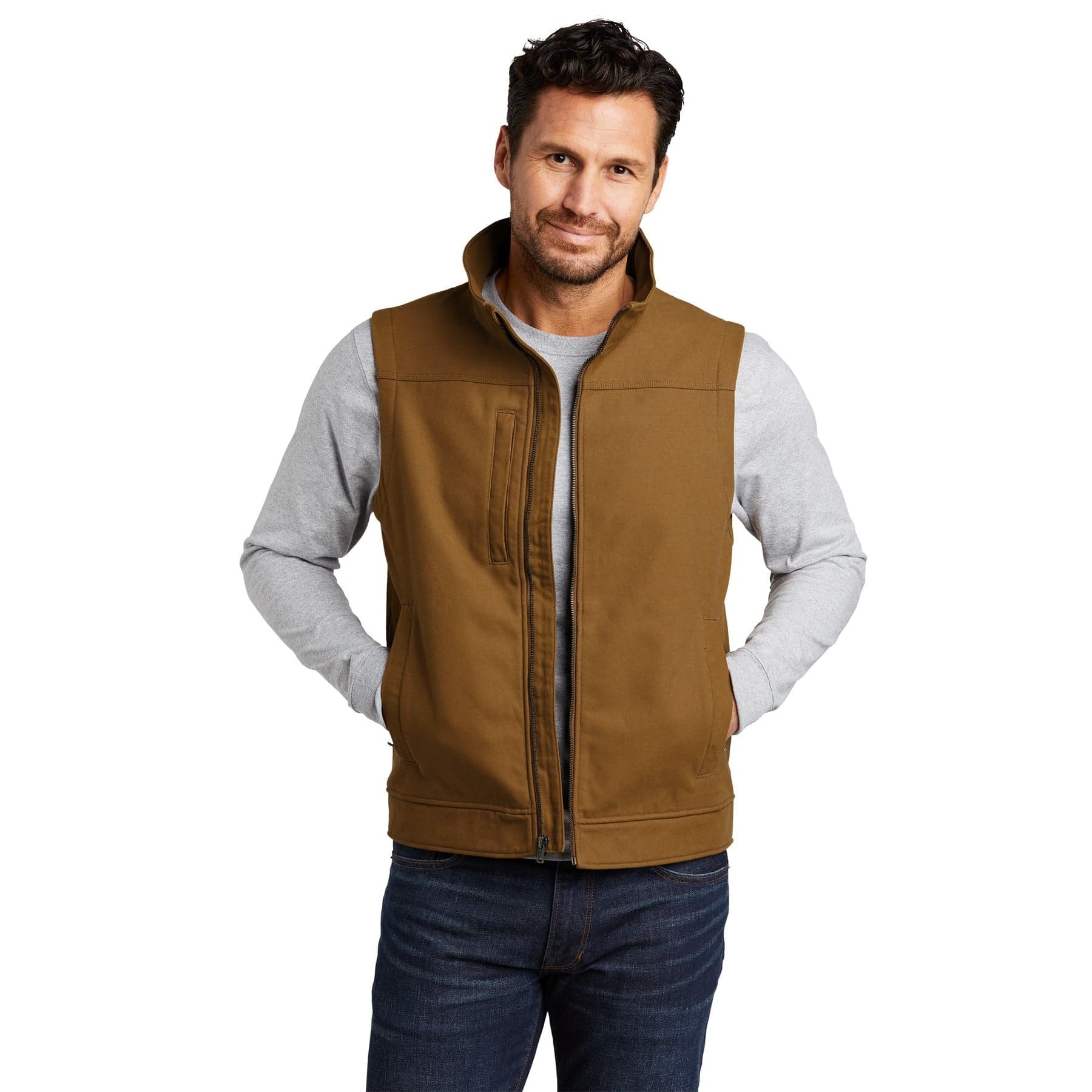 Duck Bonded Soft Shell Vest — Duck Brown — product photo